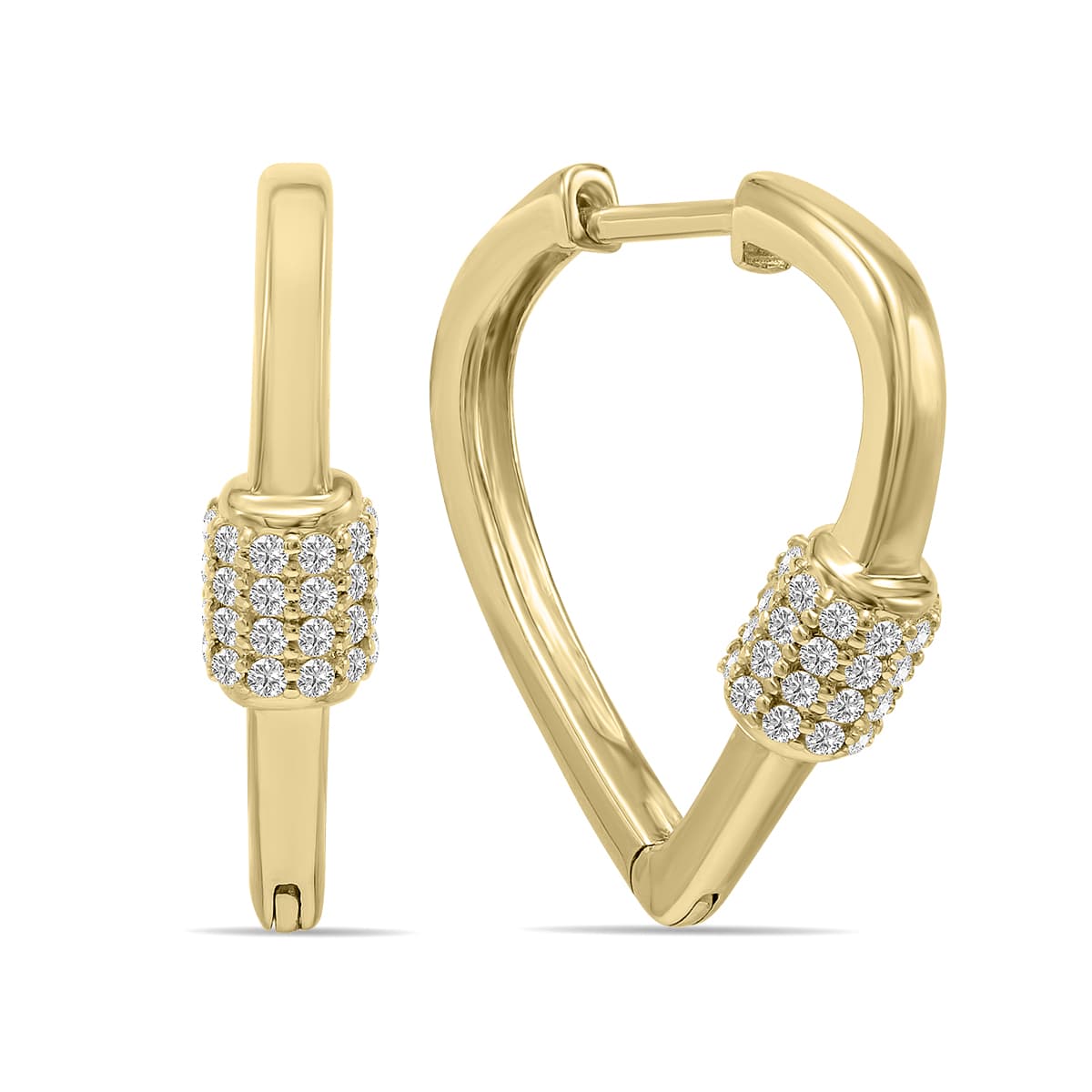 3/8 CTW Heart Shape Lab Grown Diamond Huggies Hoop Earrings in 10K Yellow Gold (F-G Color, VS1- VS2 Clarity)