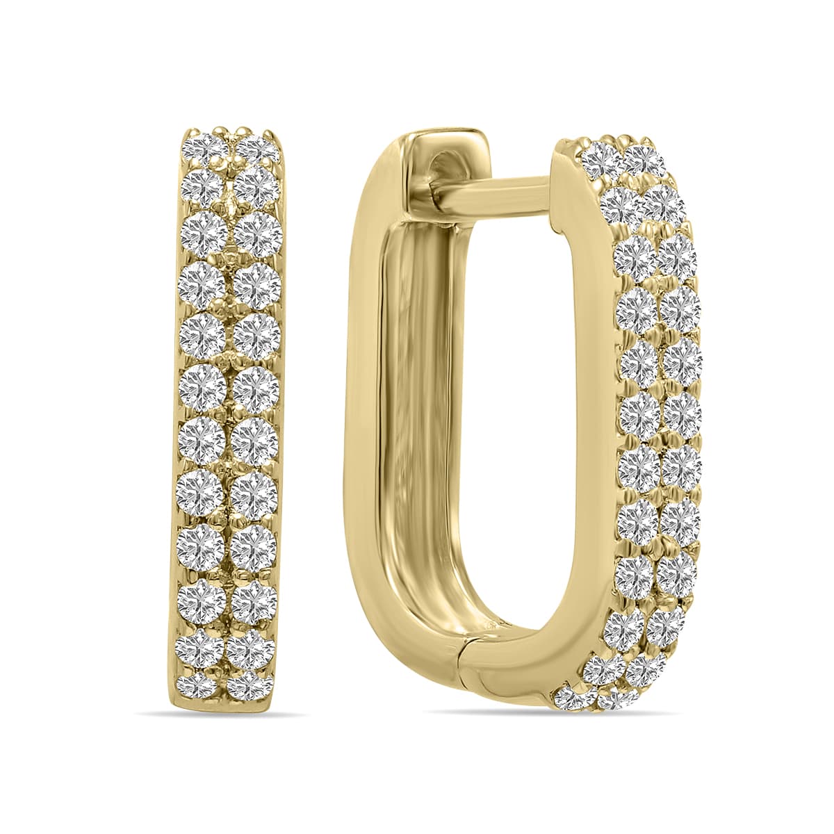 1/4 CTW Oval Lab Grown Diamond Huggies Hoop Earrings in 10K Yellow Gold (F-G Color, VS1- VS2 Clarity)