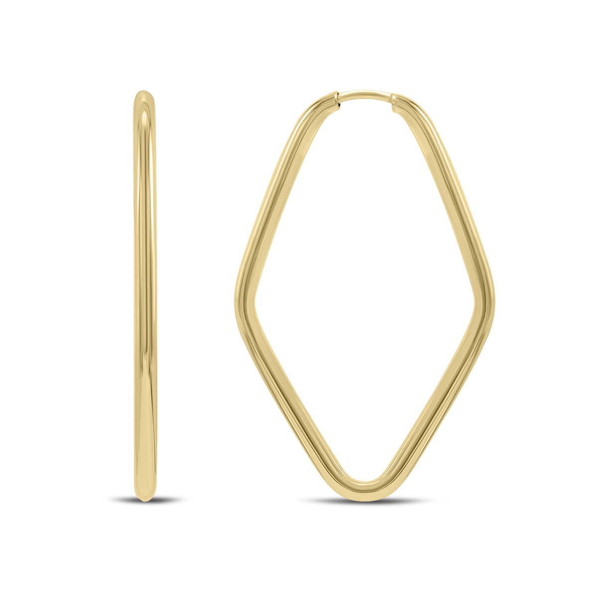 14K Yellow Gold Endless Marquise Hoop Earrings