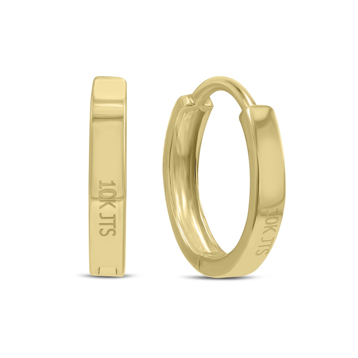 10MM Endless Small Huggie Hoop Earrings in 10K Yellow Gold