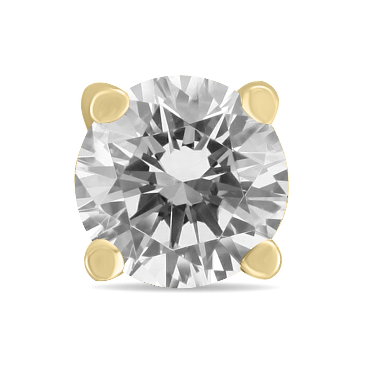 1/4 Carat Round Single Solitaire Stud Diamond Earring in 14K Yellow Gold