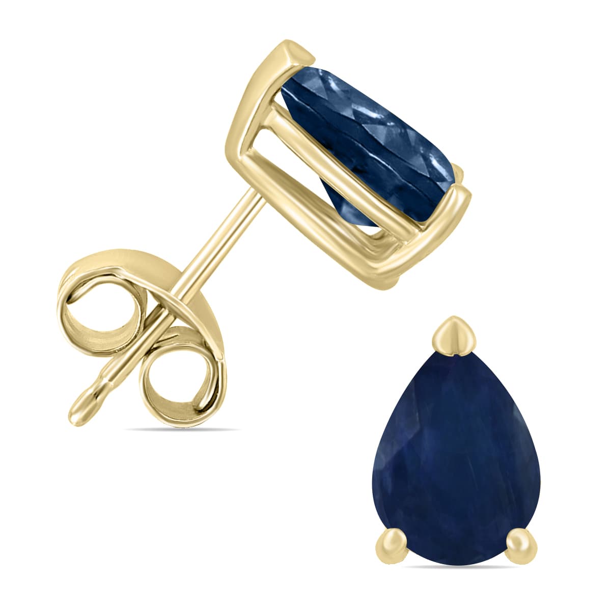 14K Yellow Gold 5x3MM Pear Sapphire Earrings