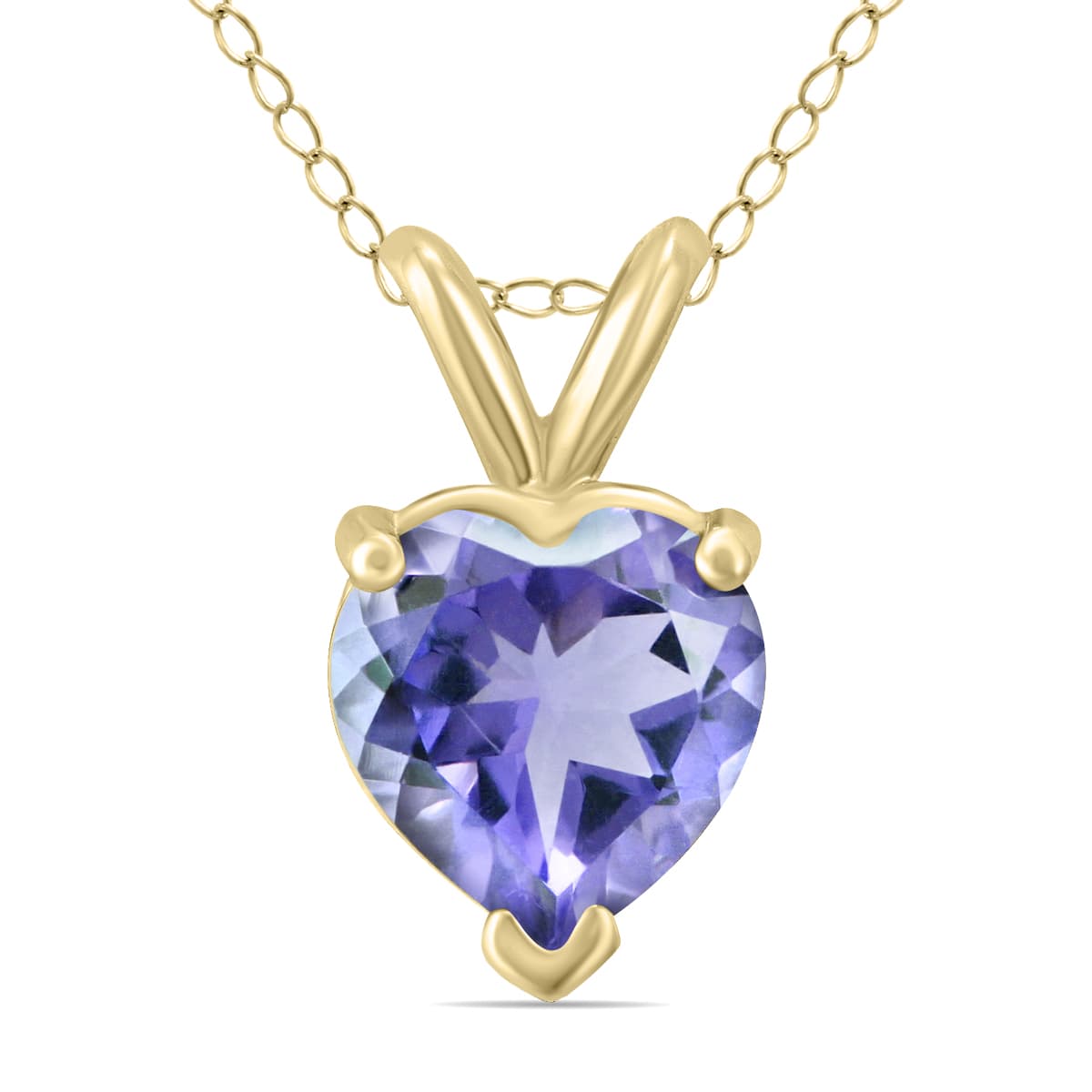 14K Yellow Gold 5MM Heart Tanzanite Pendant