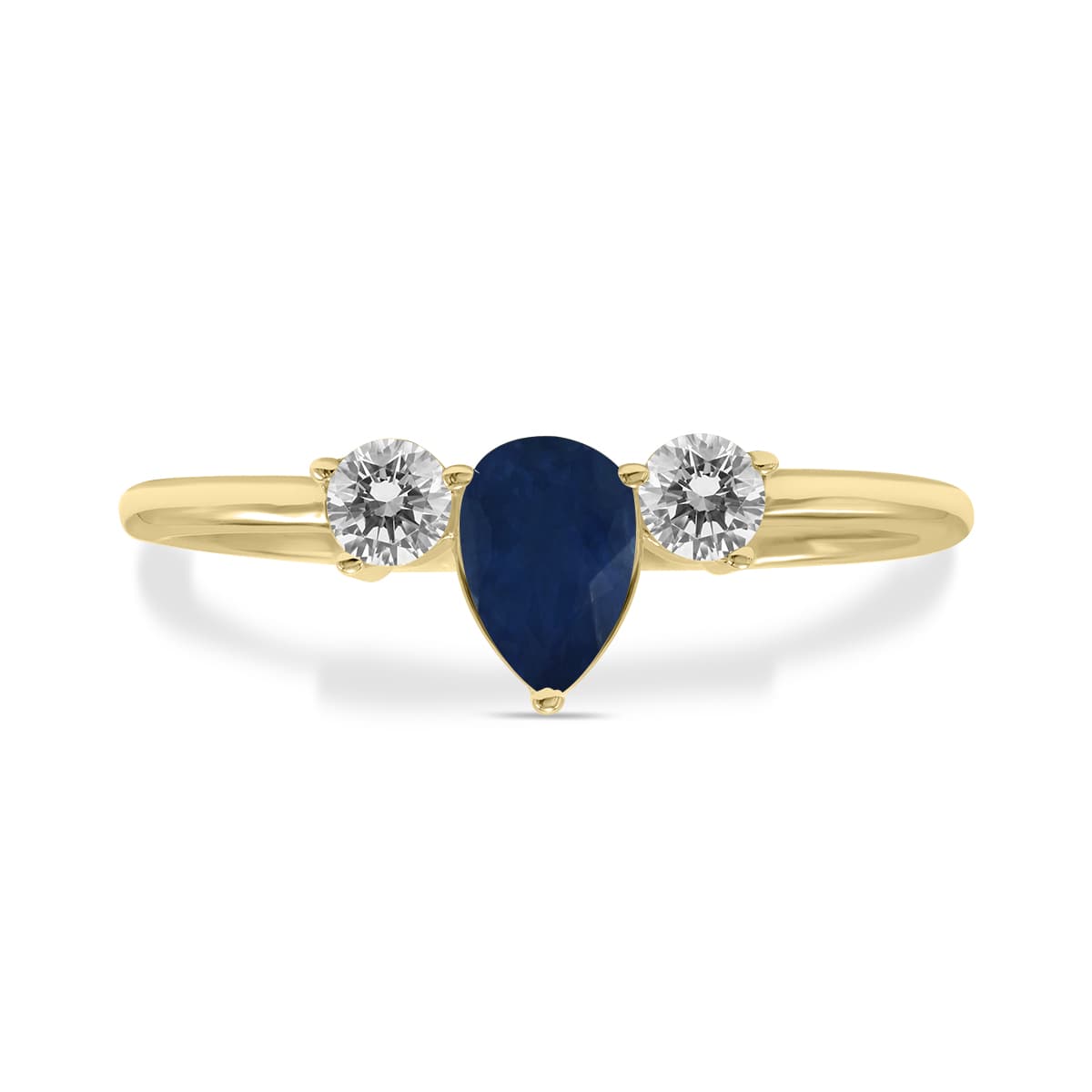 1/2 Carat TW Pear Shape Sapphire and Diamond Ring in 10K Yellow Gold