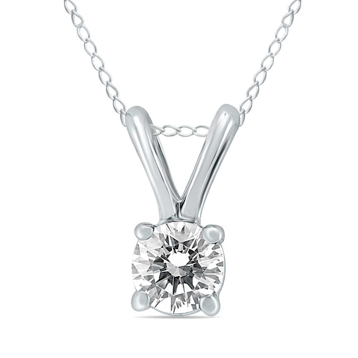 1/2 CTW Diamond Solitaire Pendant in 10K White Gold