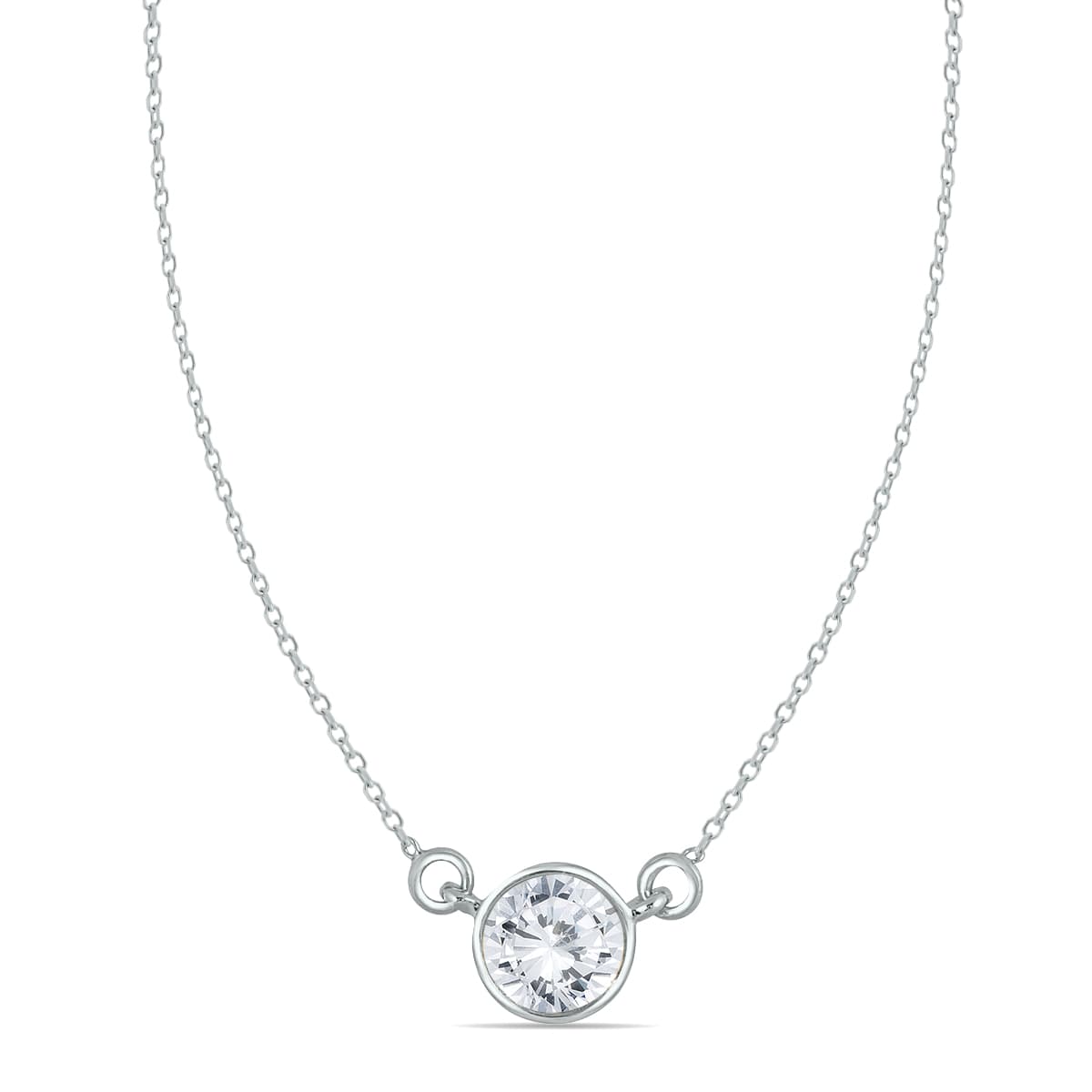 3/4 Carat TW Diamond Bezel Pendant in 14K White Gold