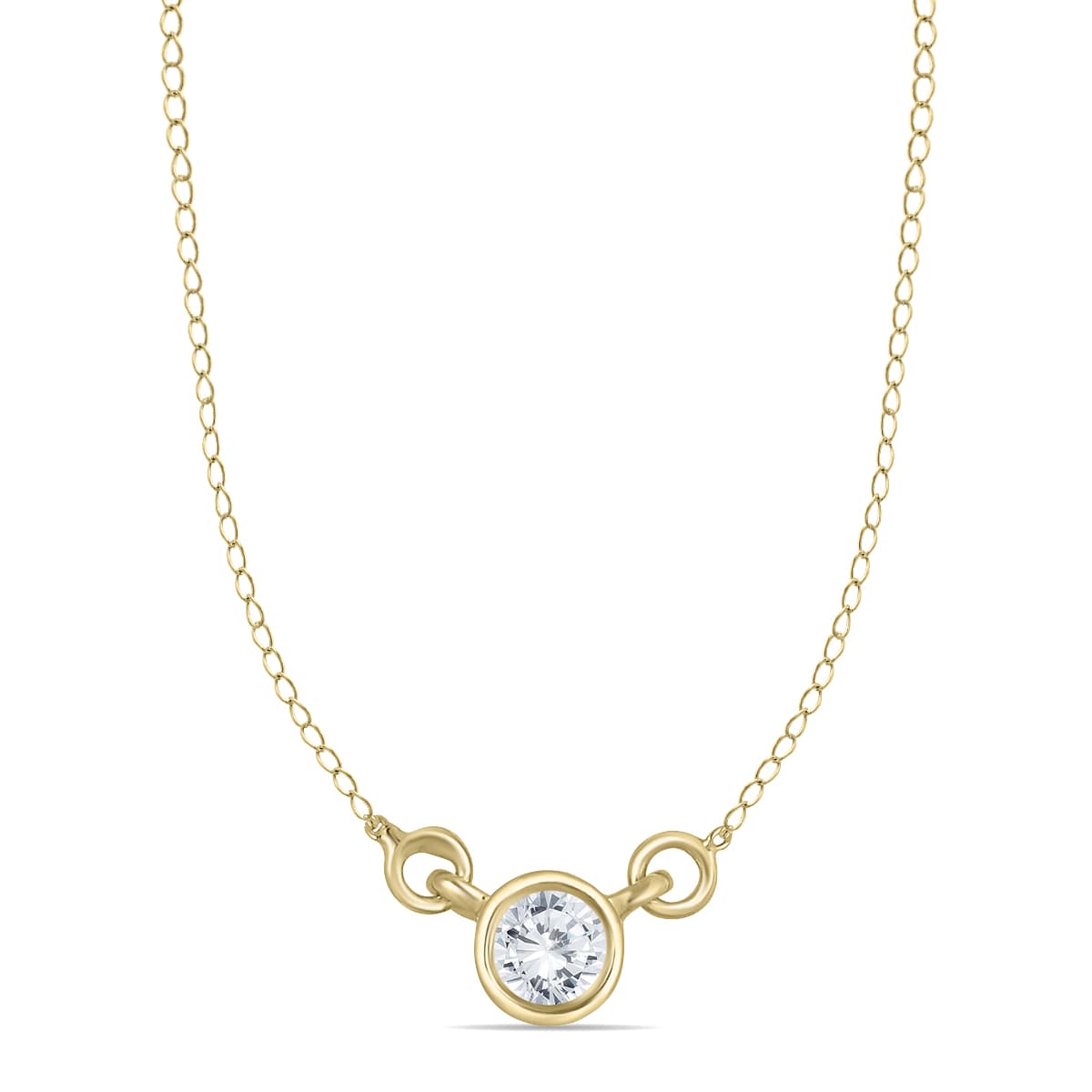 1/4 Carat TW Natural Diamond Bezel Pendant in 14K Yellow Gold