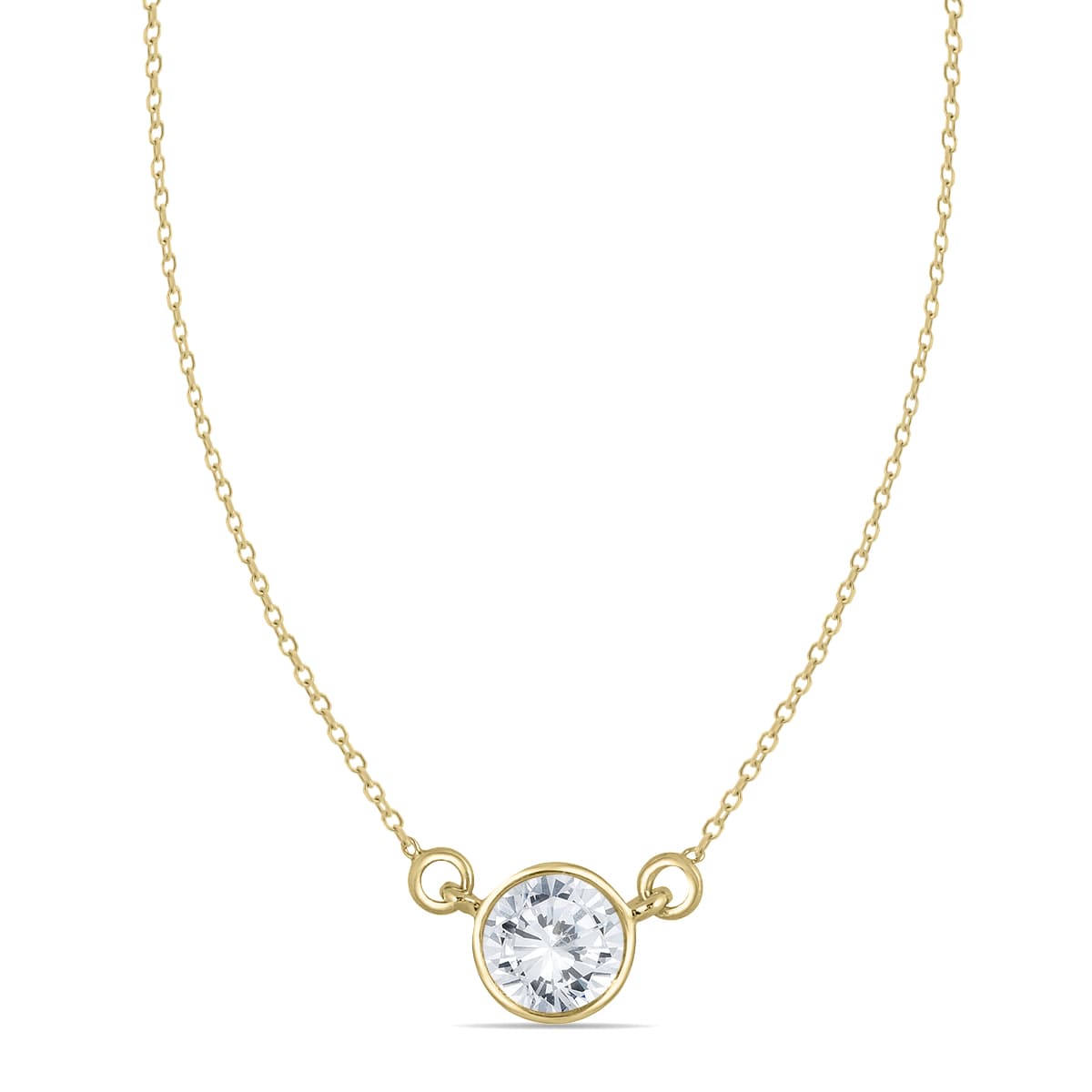 3/4 Carat Diamond Bezel Pendant in 14K Yellow Gold