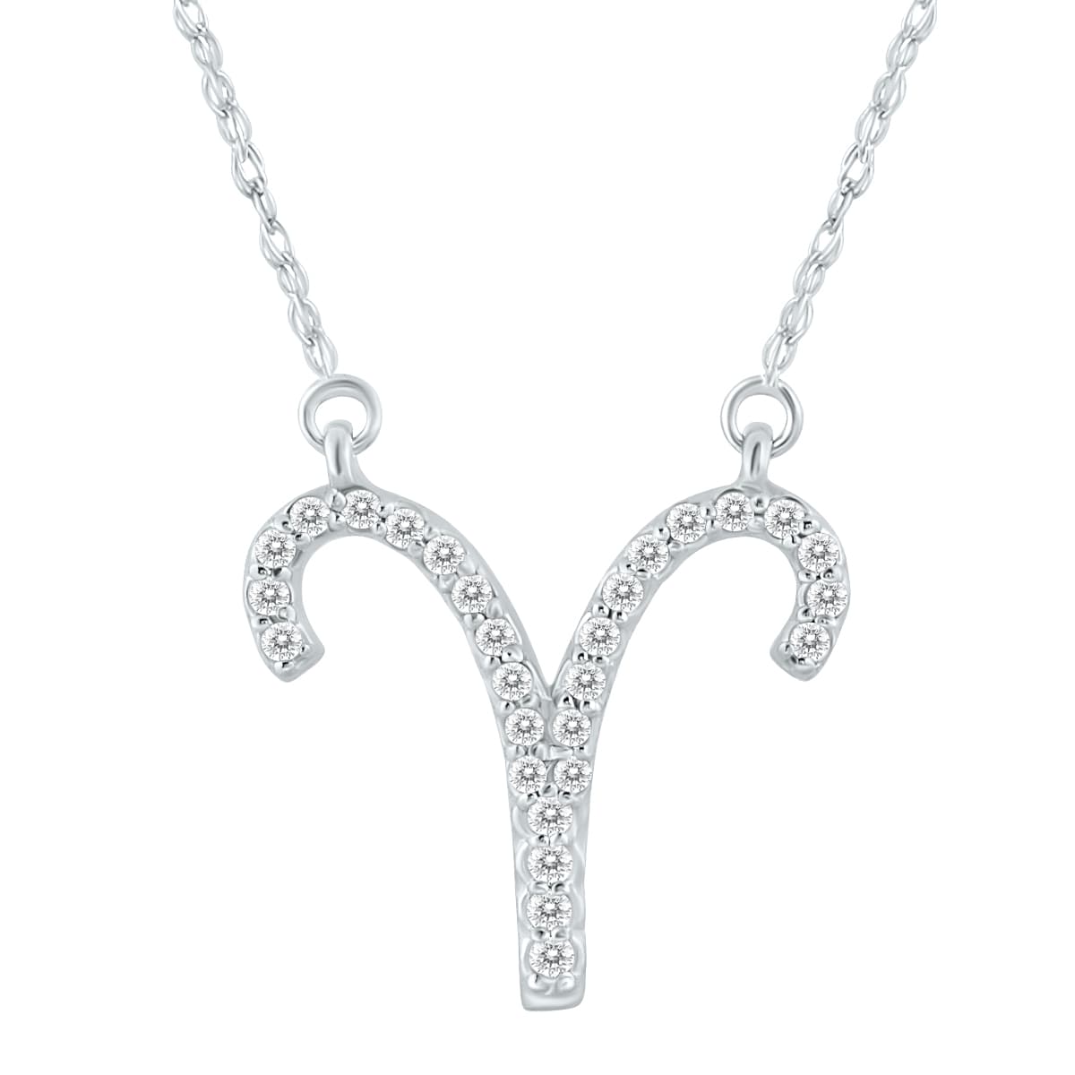 1/5 Carat TW Diamond Aries Zodiac Pendant 10K White Gold