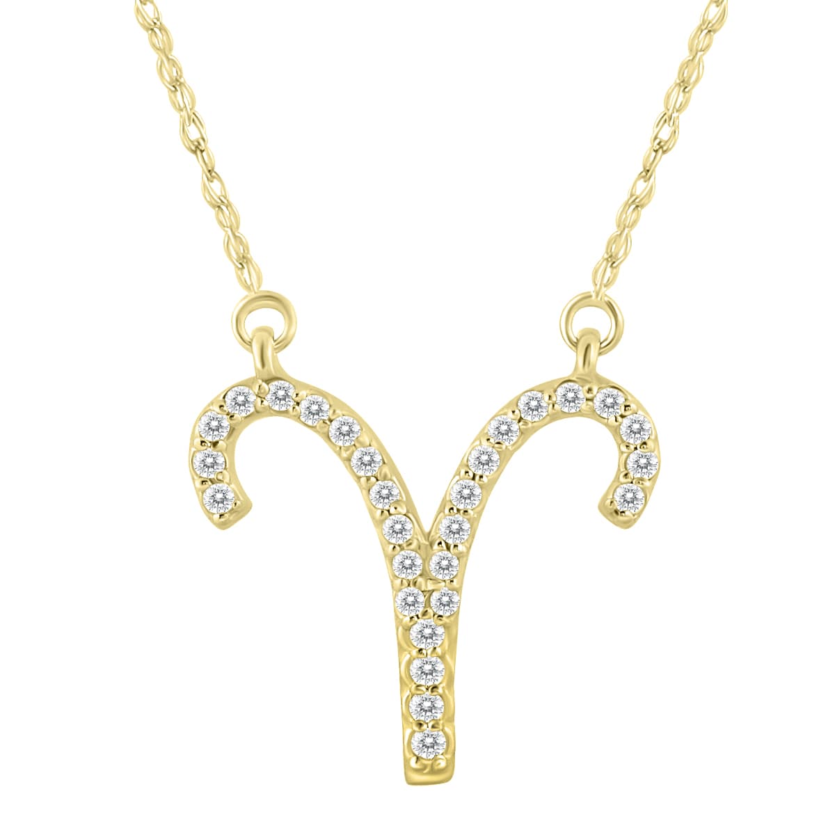 1/5 Carat TW Diamond Aries Zodiac Pendant 10K Yellow Gold