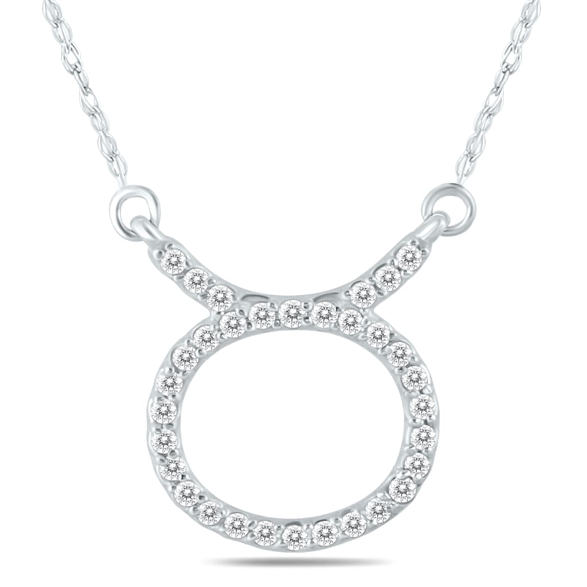1/4 Carat TW Diamond Taurus Zodiac Pendant Necklace in 10K White Gold