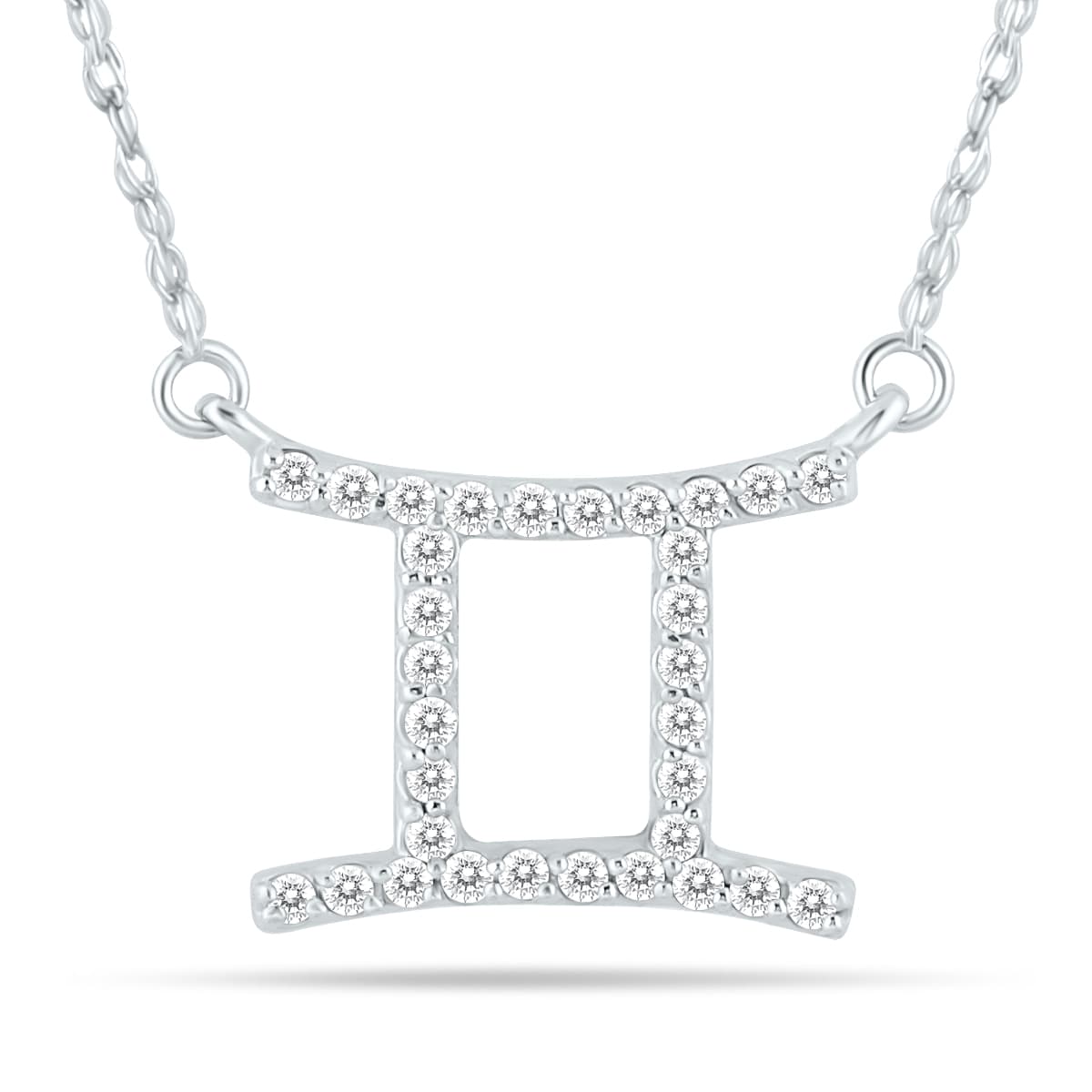 1/4 Carat TW Diamond Gemini Zodiac Pendant 10K White Gold