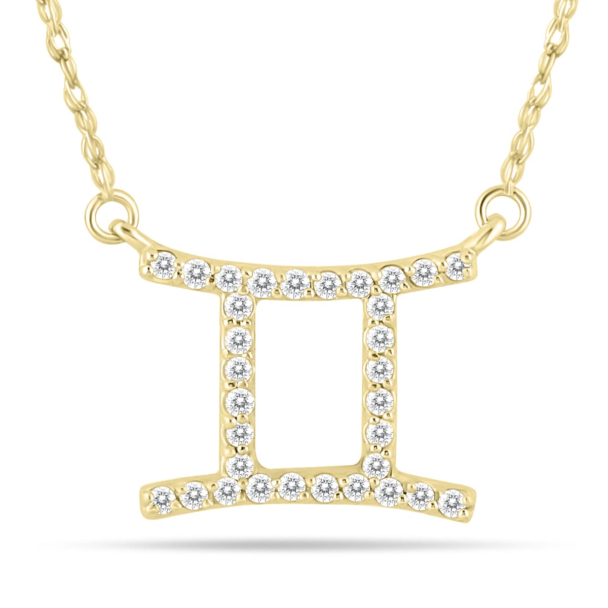 1/4 Carat TW Diamond Gemini Zodiac Pendant 10K Yellow Gold