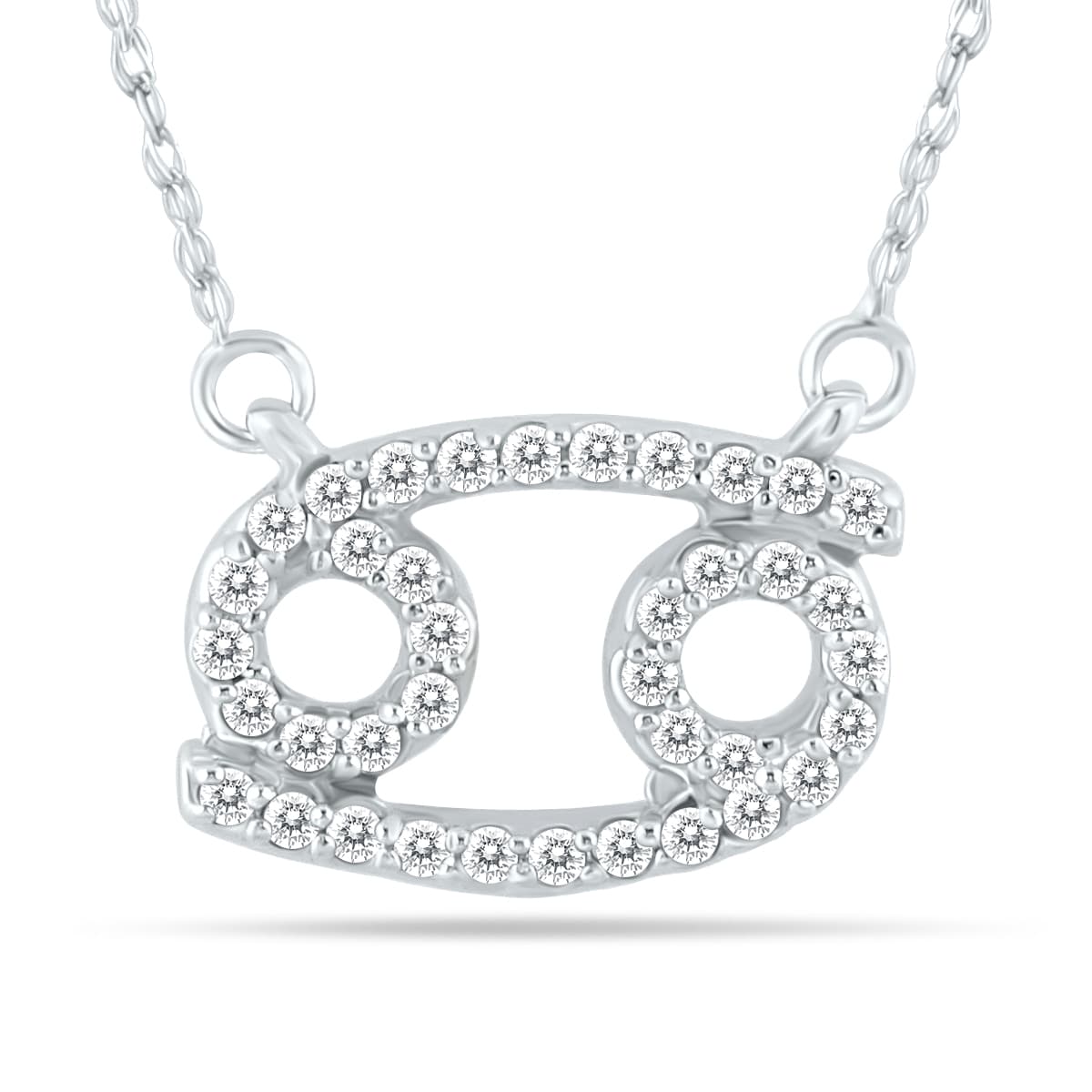 1/3 Carat TW Diamond Cancer Zodiac Pendant 10K White Gold