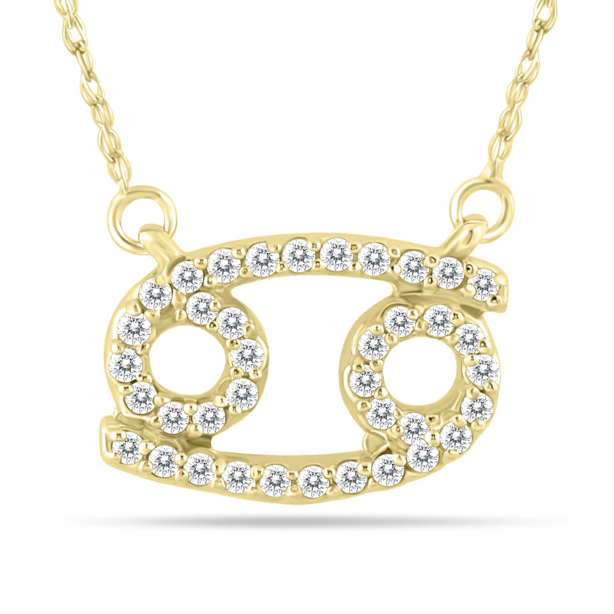 1/3 Carat TW Diamond Cancer Zodiac Pendant 10K Yellow Gold