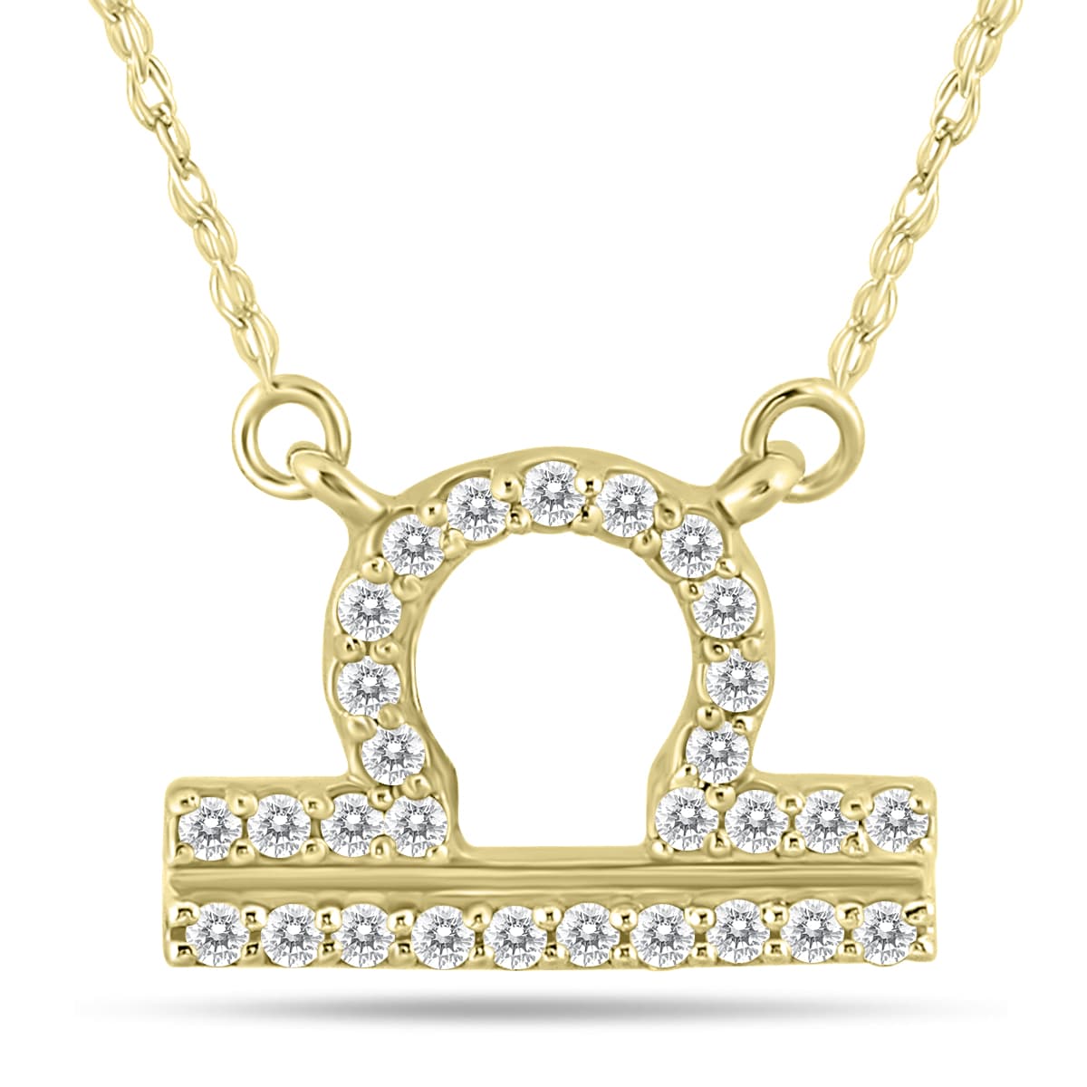 1/5 Carat TW Diamond Libra Zodiac Pendant 10K Yellow Gold
