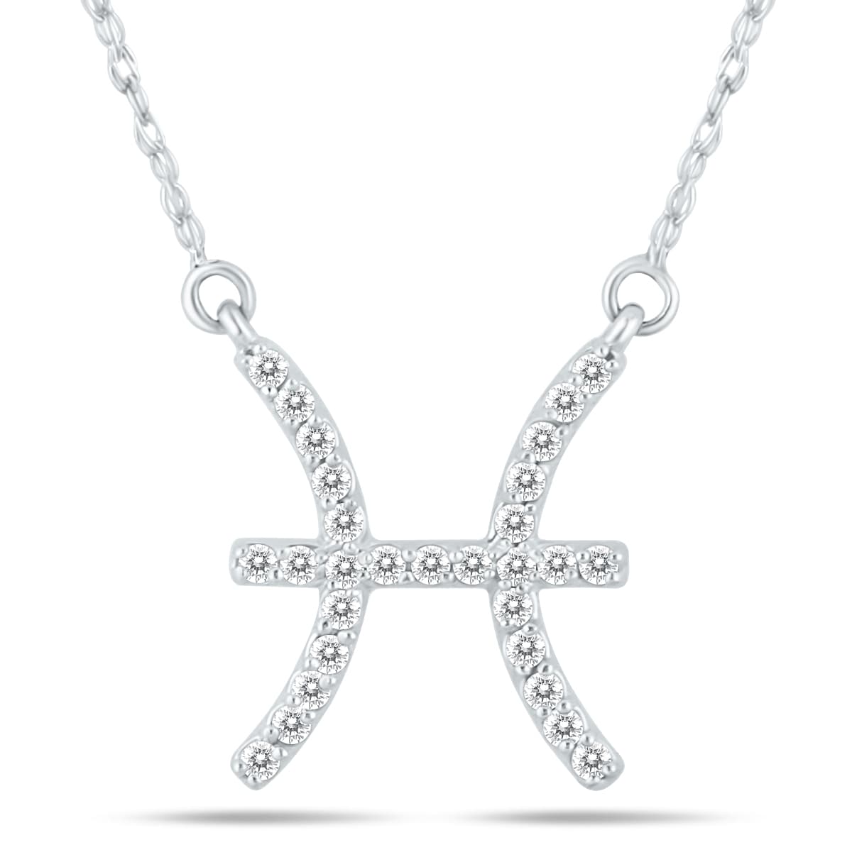 1/5 Carat TW Diamond Pisces Zodiac Pendant 10K White Gold
