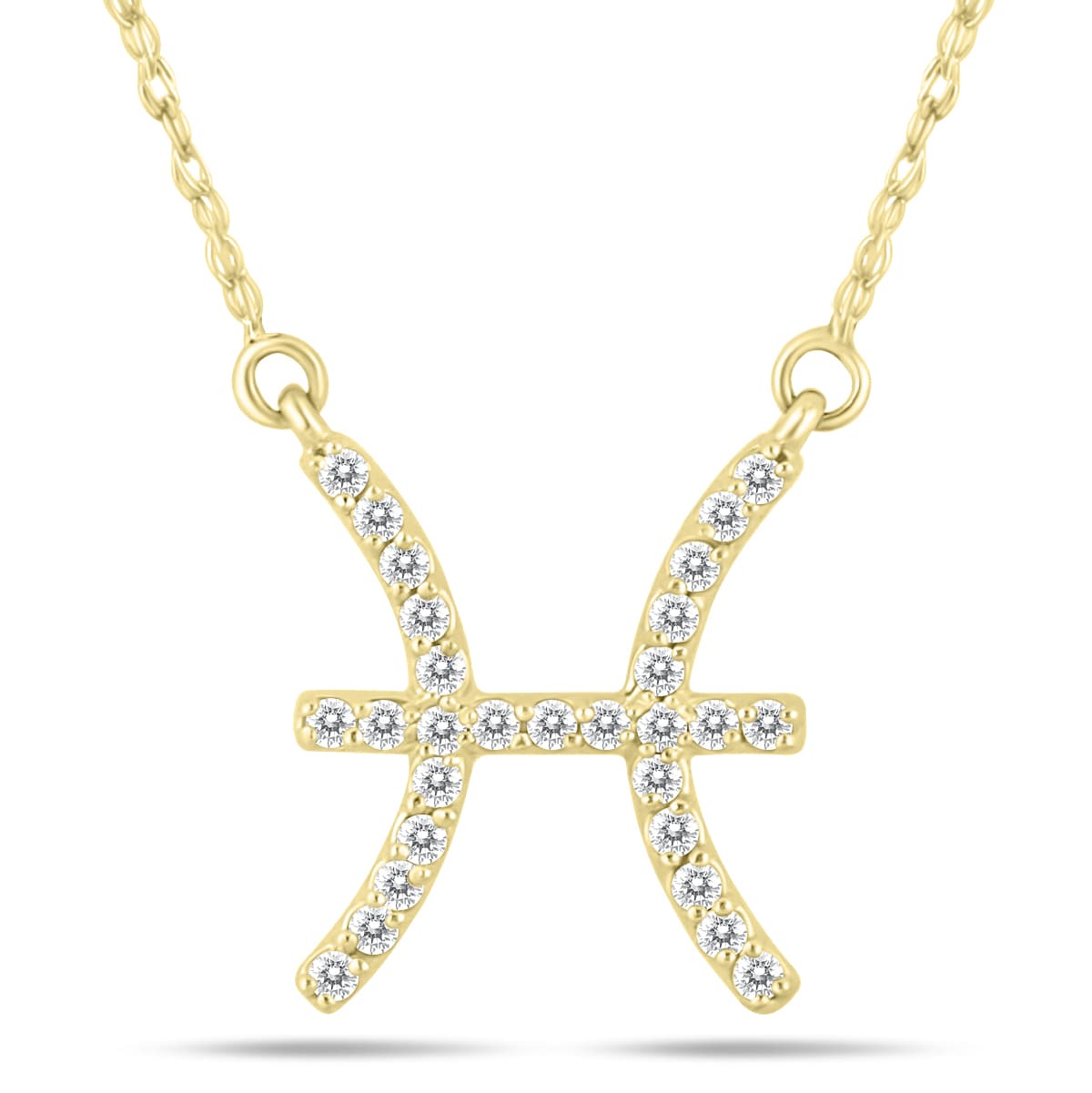 1/5 Carat TW Diamond Pisces Zodiac Pendant 10K Yellow Gold