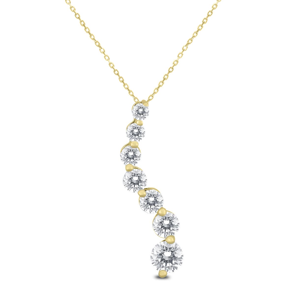 1/4 Carat TW Diamond Journey Pendant in 10K Yellow Gold