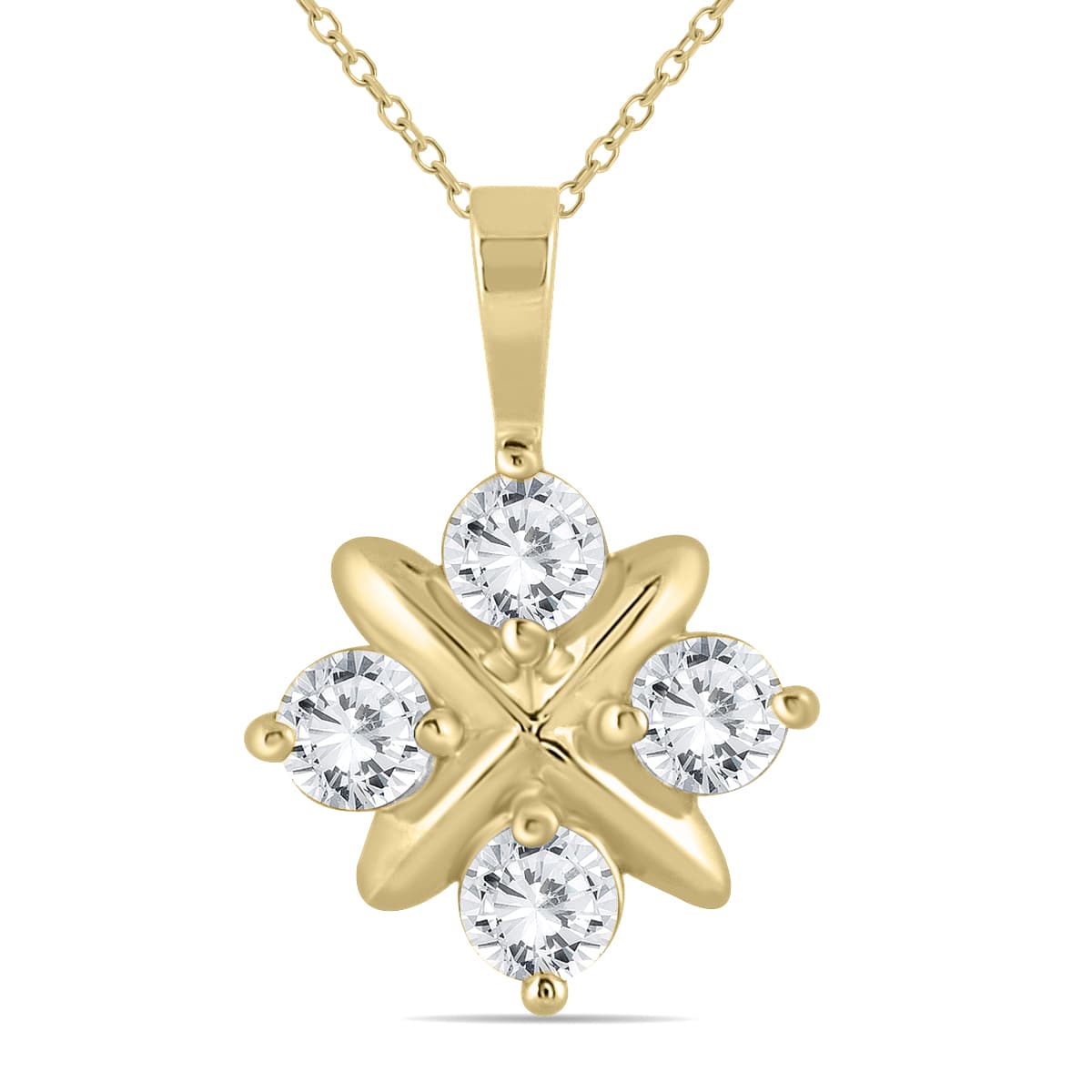 1 CTW Natural Diamond Snowflake Pendant in 10K Yellow Gold