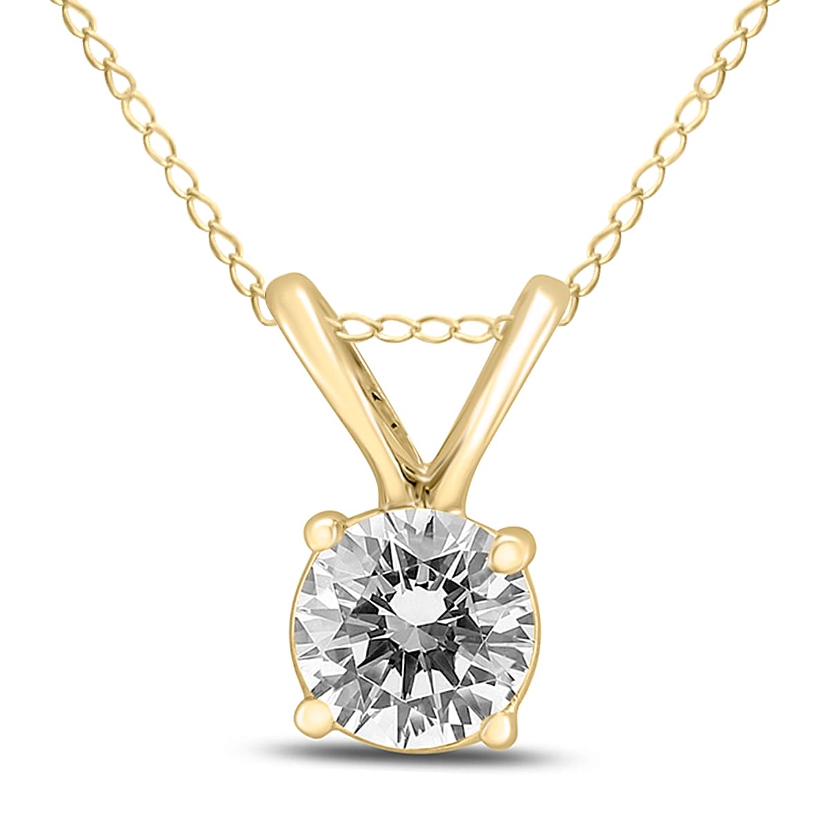 1/3 Carat Diamond Solitaire Pendant in 14K Yellow Gold