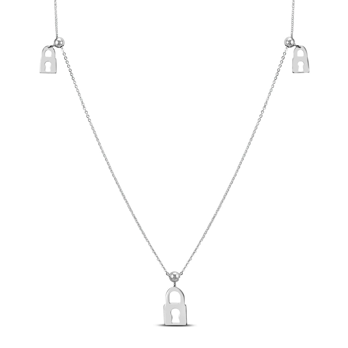 Lock Charm Necklace in.925 Sterling Silver