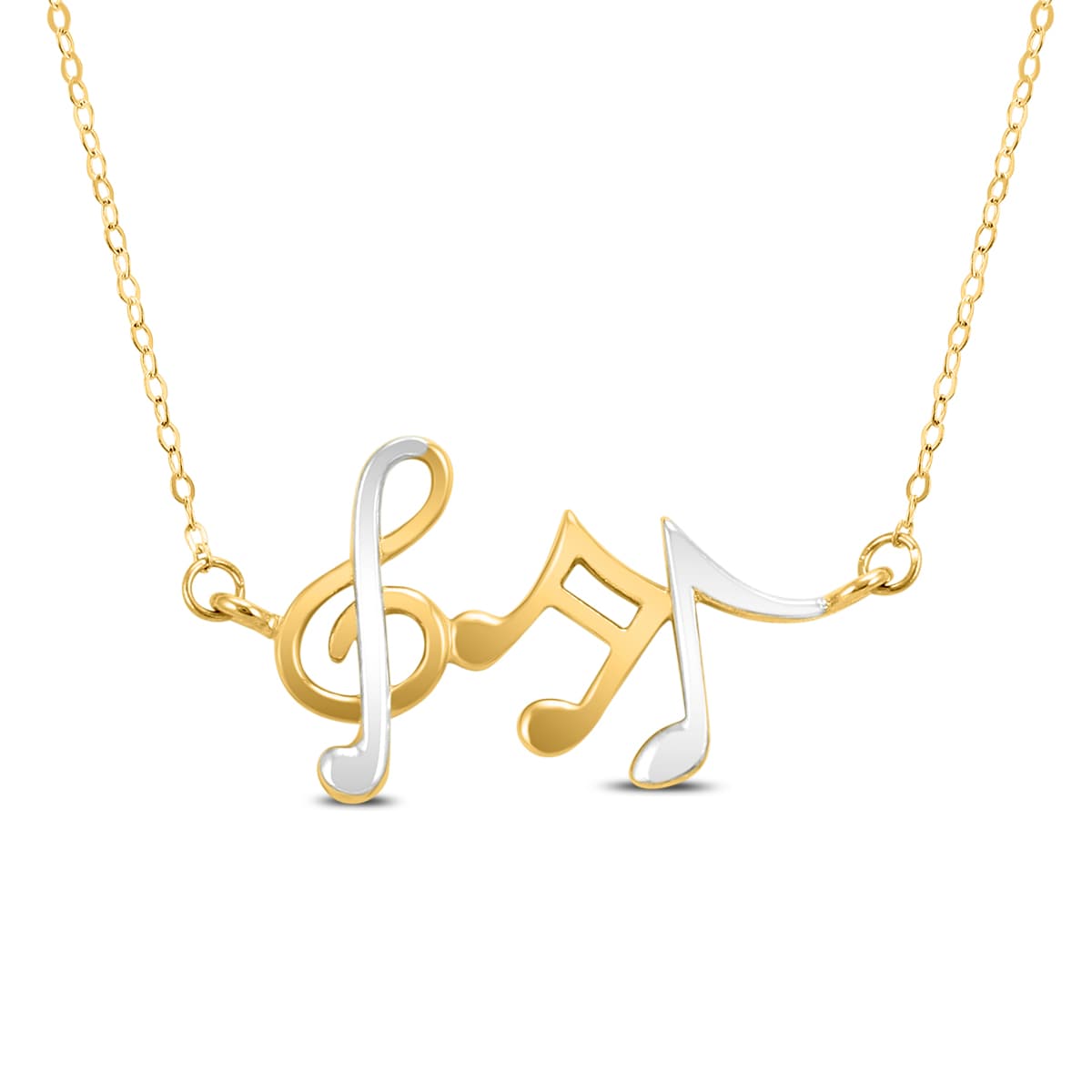 14K Yellow Gold Musical Notes Pendant