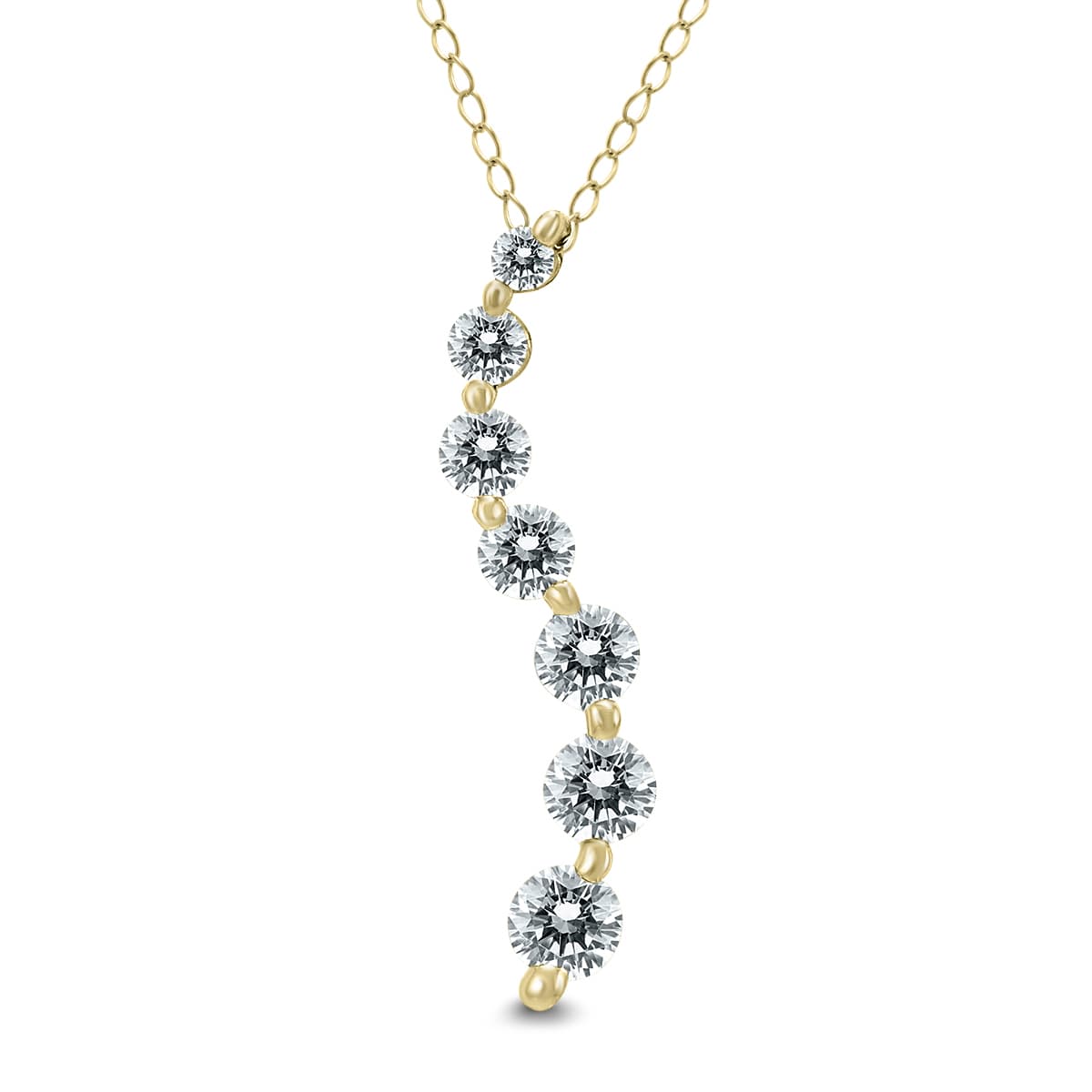 1/2 Carat Diamond Journey Pendant in 10K Yellow Gold (K-L Color, I2-I3 Clarity)