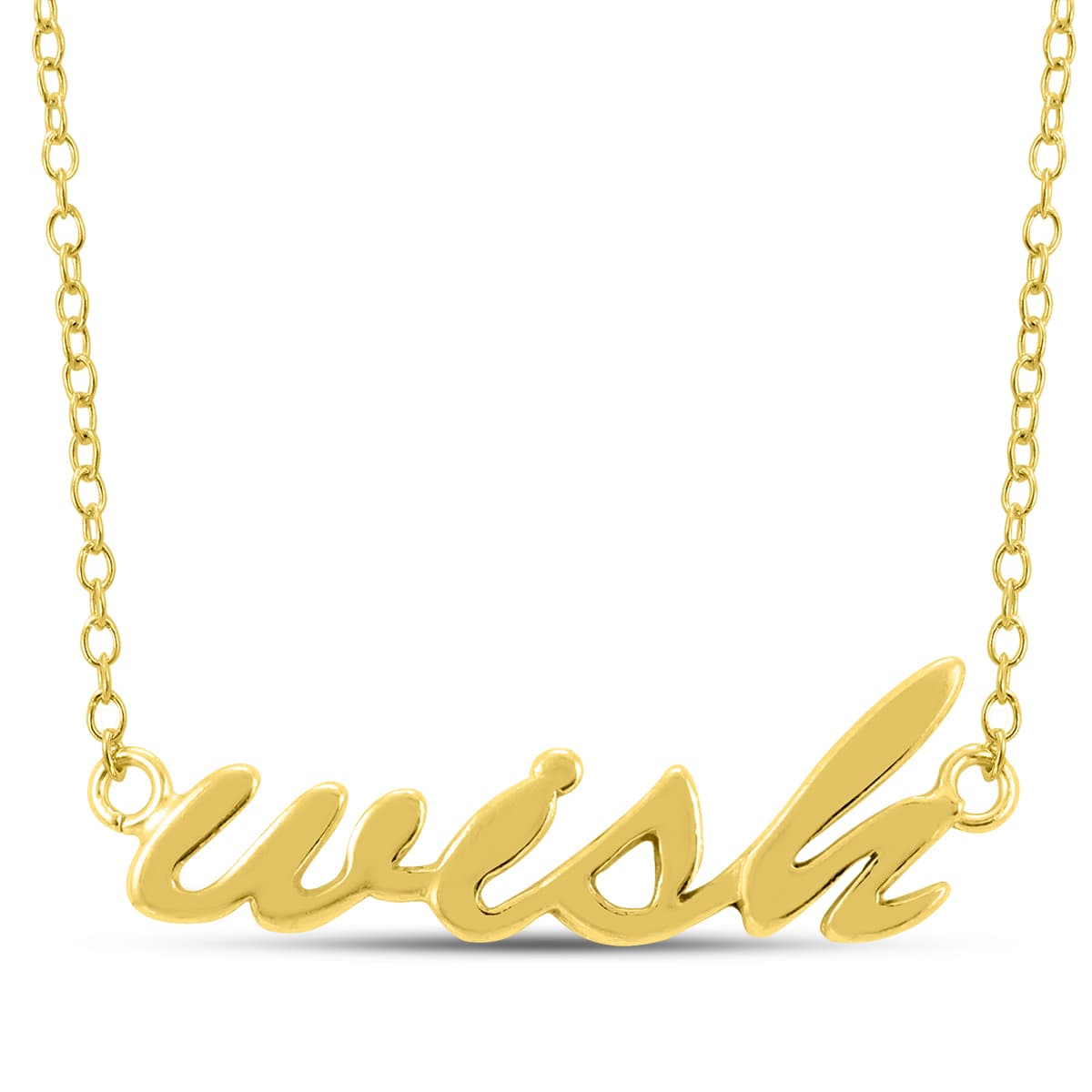 Wish Necklace in Yellow Gold Plated Brass