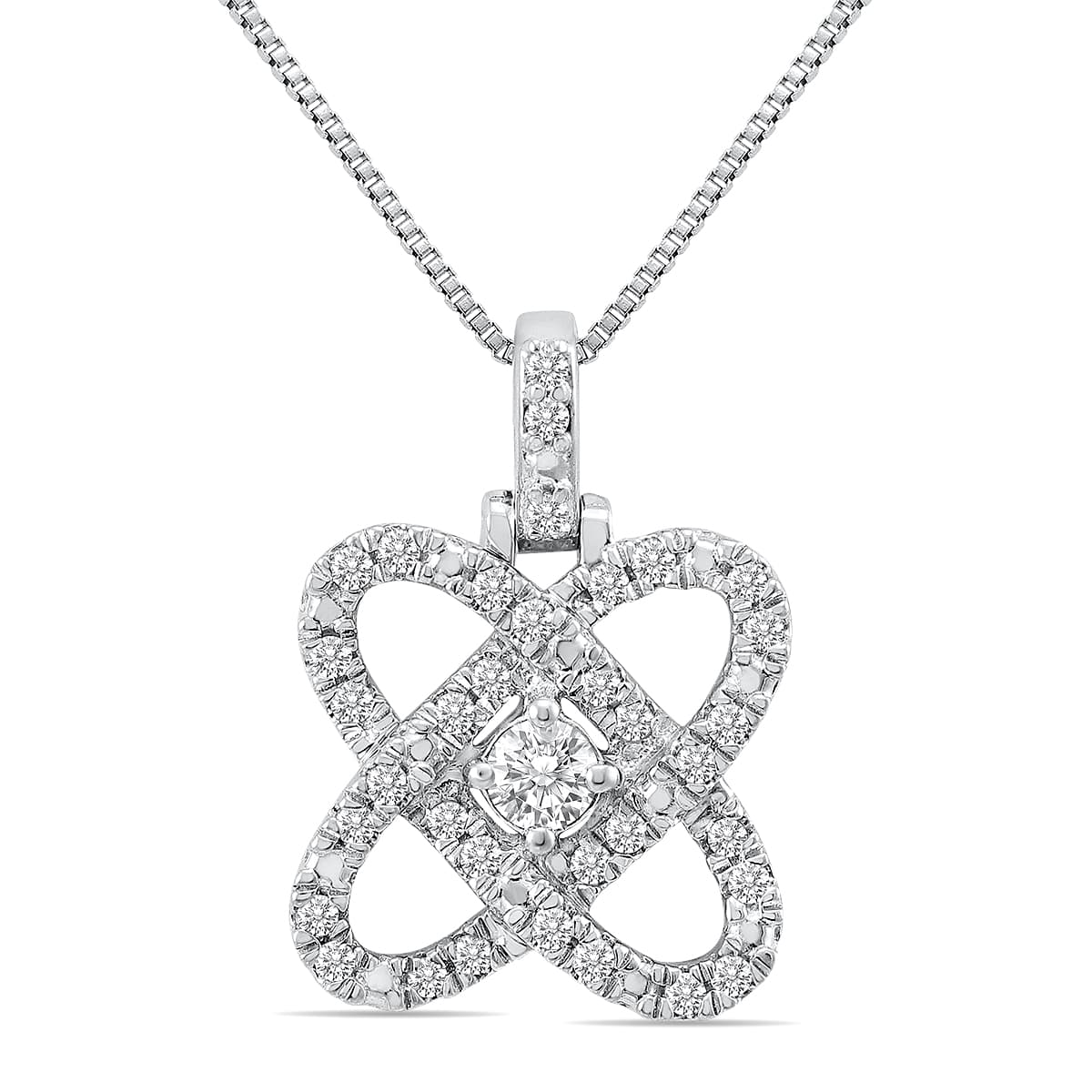 1/4 CTW Natural Diamond Butterfly Love Pendant in.925 Sterling Silver