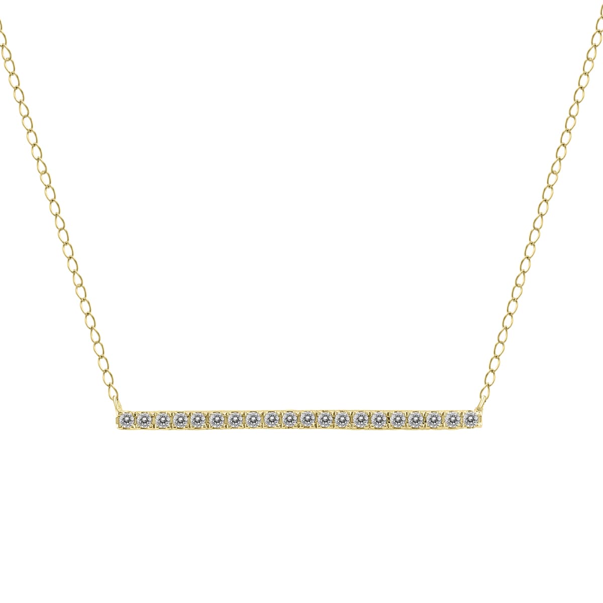 1/5 Carat TW Diamond Bar Necklace in 10K Yellow Gold