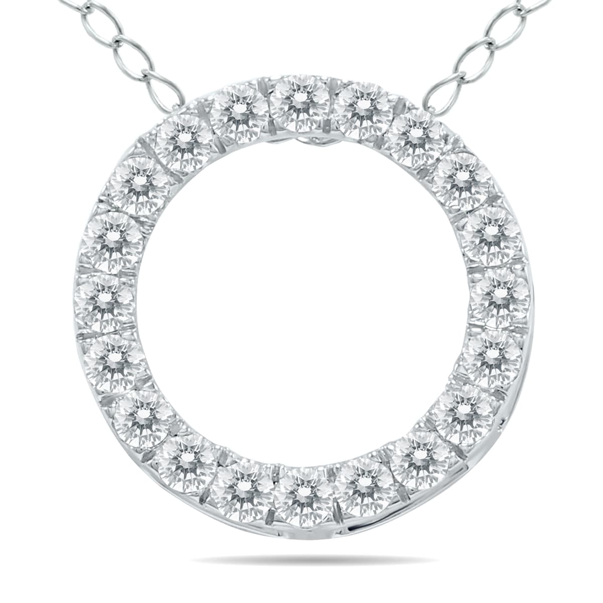 1/4 Carat TW Diamond Circle Pendant in 10K White Gold