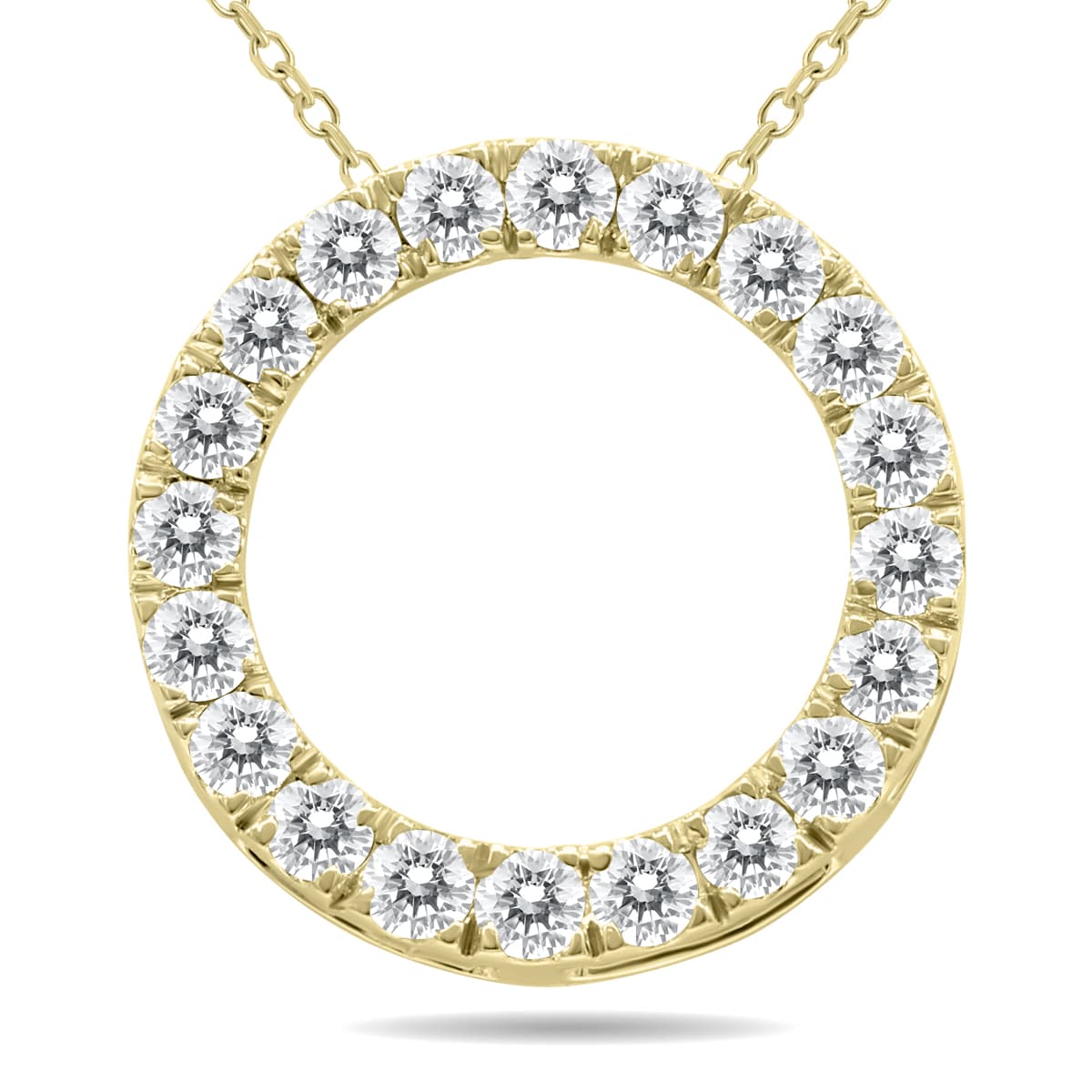 3/4 Carat TW Diamond Circle Pendant in 10K Yellow Gold