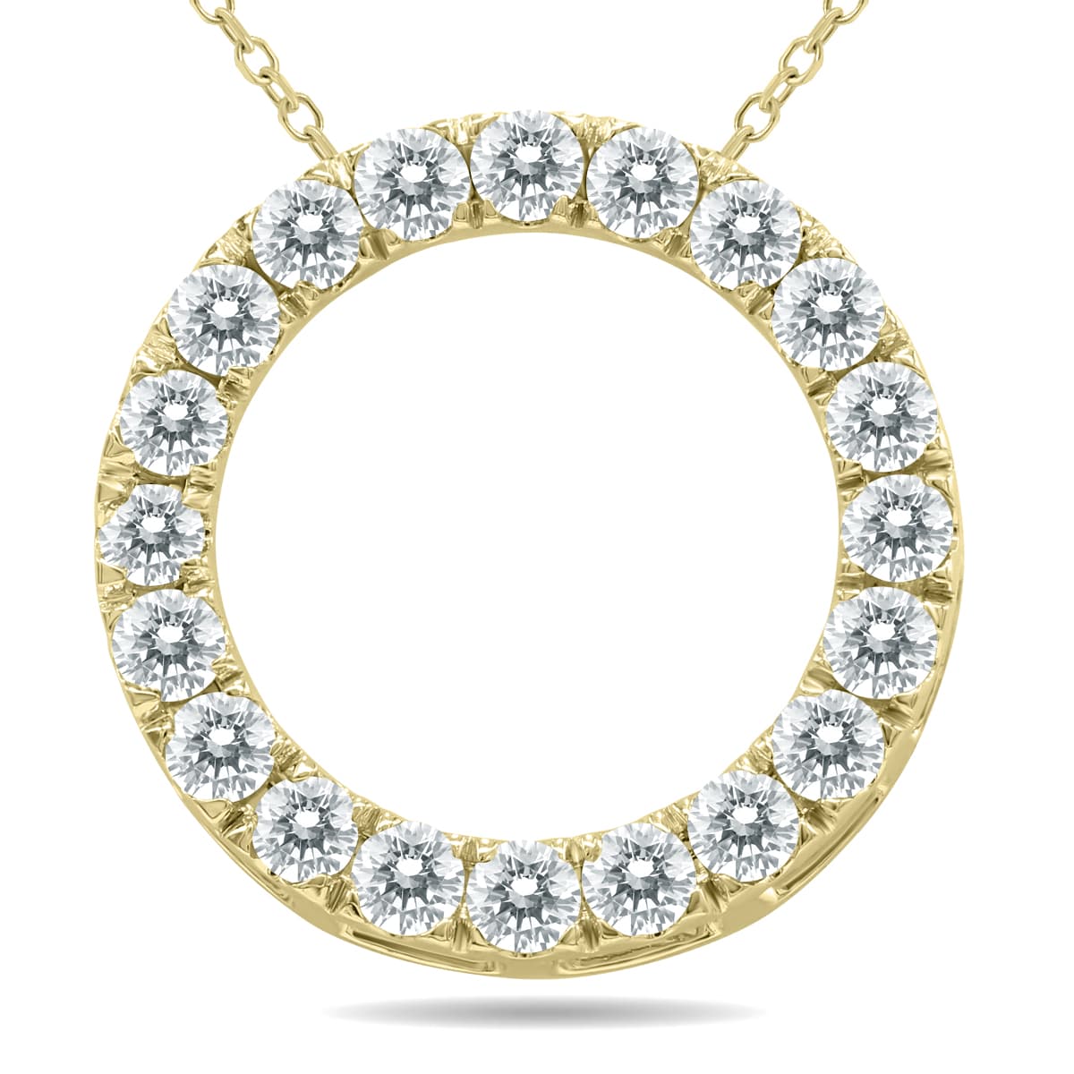 2 Carat TW Diamond Circle Pendant in 10K Yellow Gold