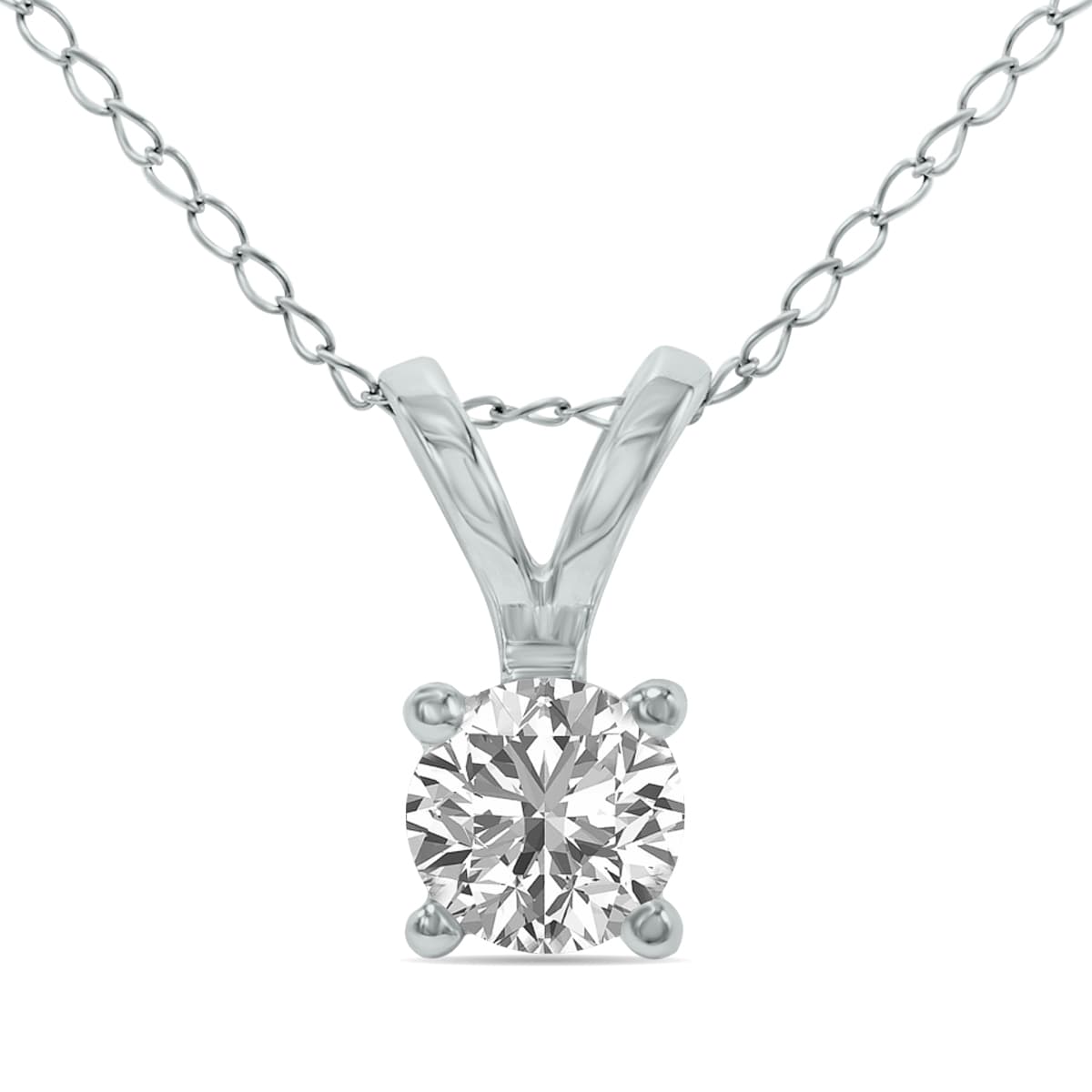 Lab Grown 1/2 Carat Diamond Solitaire Pendant in 14K White Gold (F-G Color, VVS1-VVS2 Clarity)