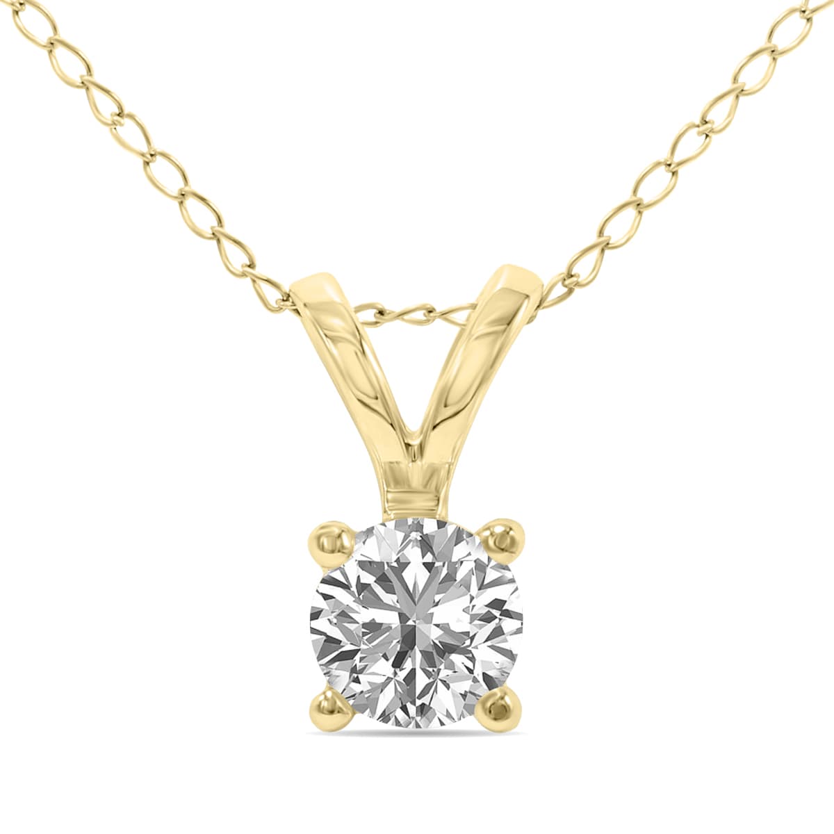 1/2 Carat Lab Grown Diamond Solitaire Pendant in 14K Yellow Gold (F-G Color, VVS1-VVS2 Clarity)