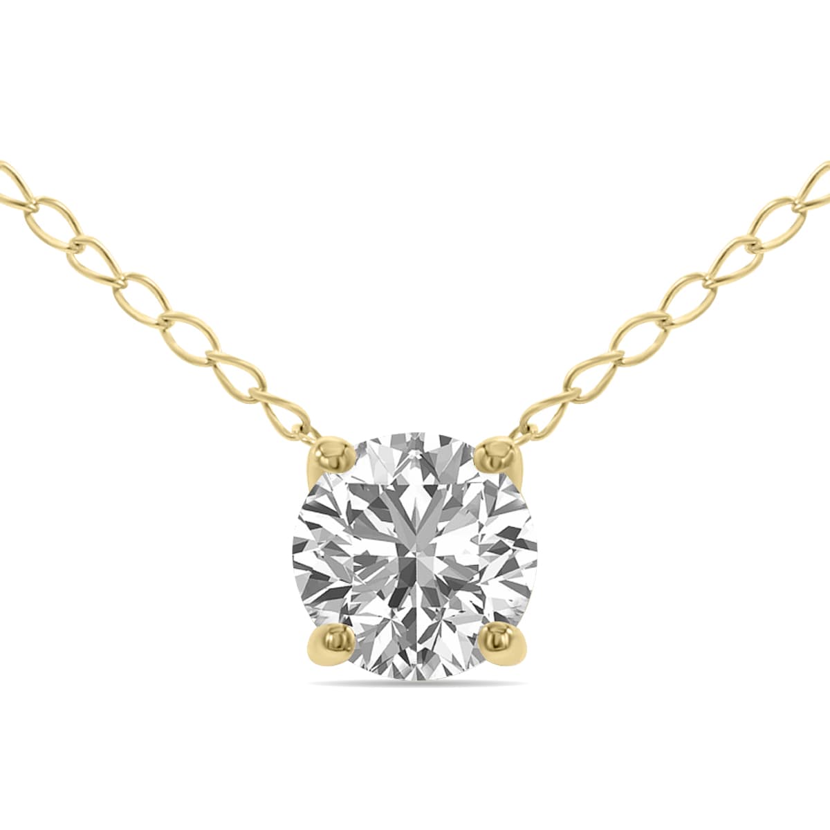 Lab Grown 1/2 Carat Floating Round Diamond Solitaire Pendant in 14K Yellow Gold (F-G Color, VVS1-VVS2 Clarity)