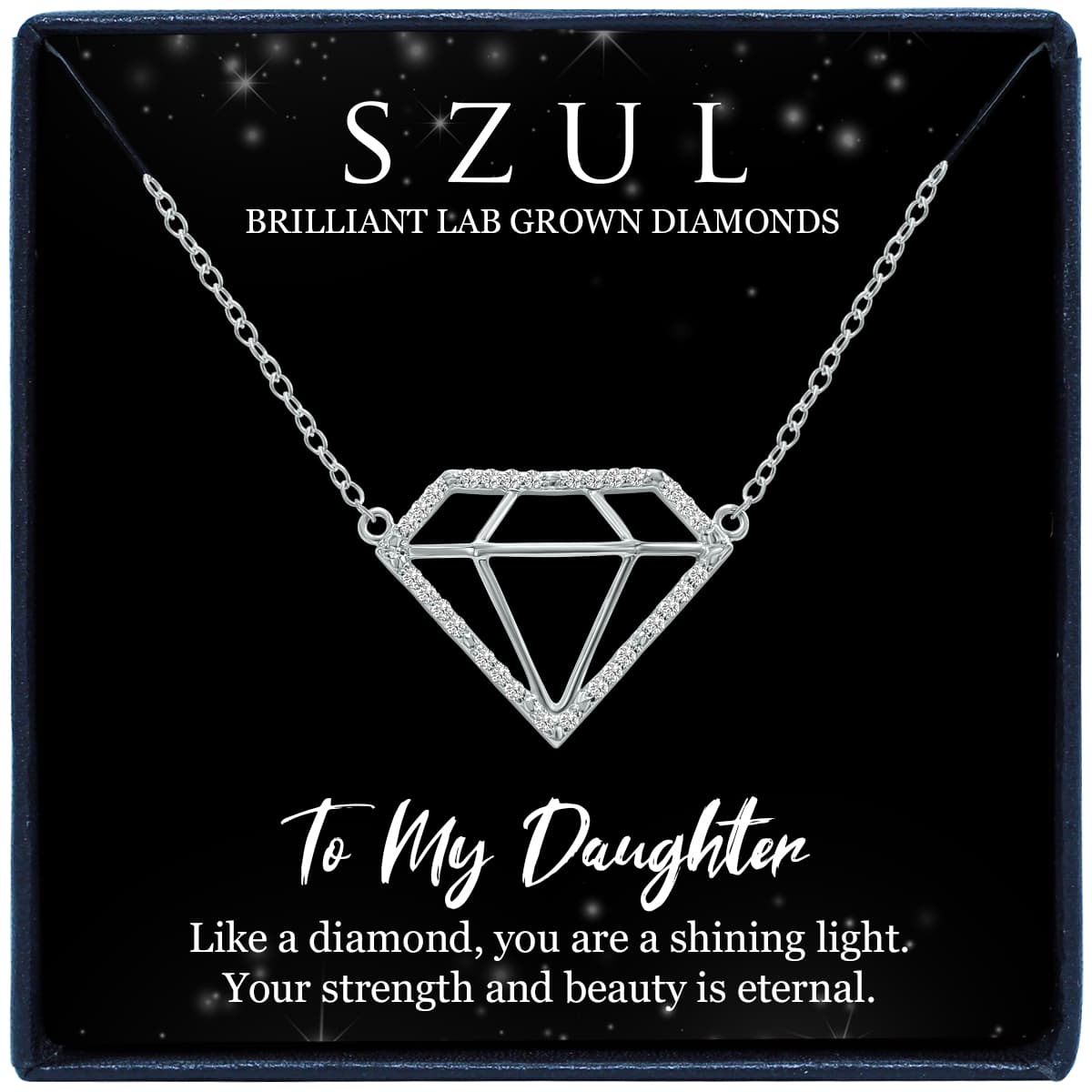 Jewelry Gift for Your Daughter - 1/7 Carat TW Lab Grown Diamond Necklace in.925 Sterling Silver (Diamond Color F-G, Clarity VS1-VS2)