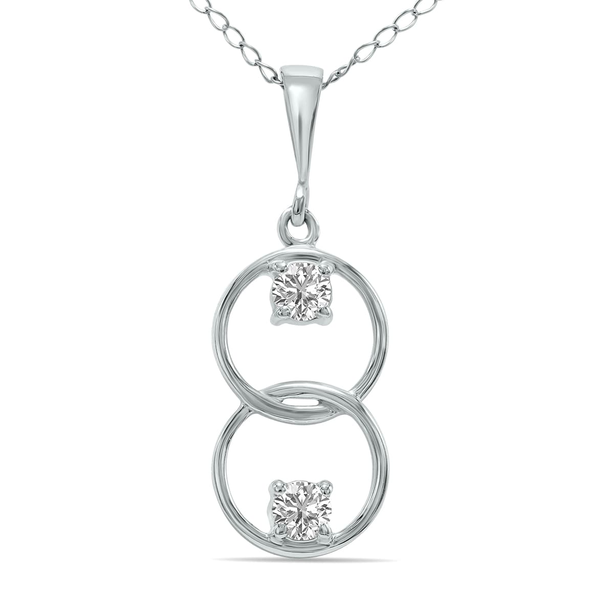 1/5 CTW Circle Lab Grown Diamond Pendant in 10K White Gold (F-G Color, VS1- VS2 Clarity)