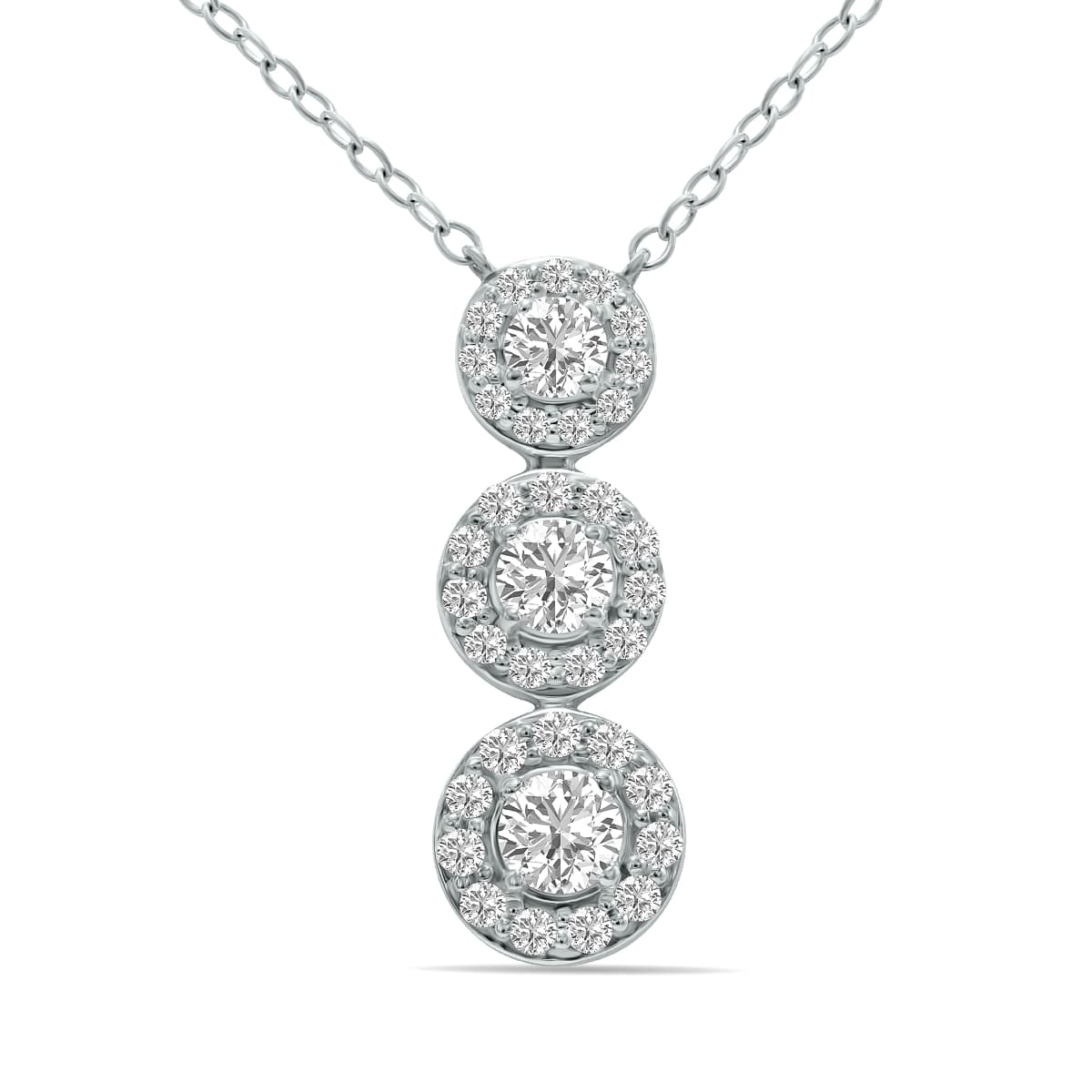 3/4 CTW Lab Grown Diamond Pendant in 10K White Gold (F-G Color, VS1- VS2 Clarity)