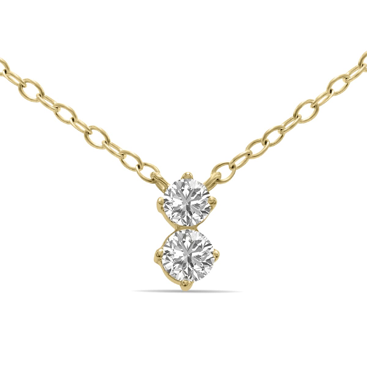 1/5 CTW Two Stone Lab-Grown Diamond Pendant in 10K Yellow Gold (F-G Color, VS1- VS2 Clarity)
