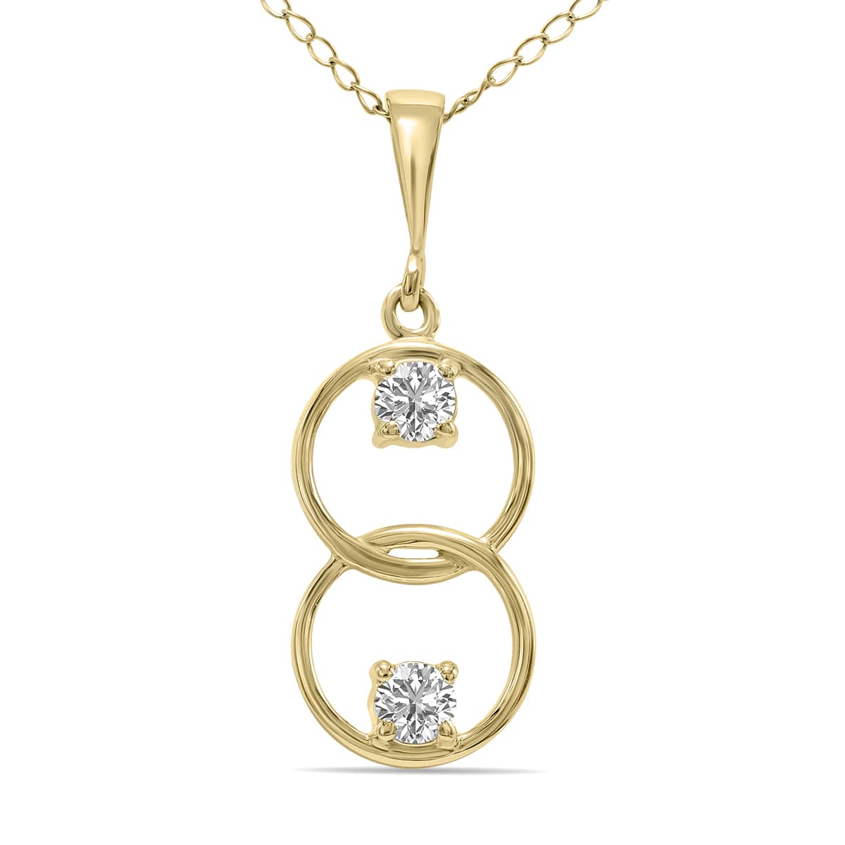 1/5 CTW Circle Lab Grown Diamond Pendant in 10K Yellow Gold (F-G Color, VS1- VS2 Clarity)