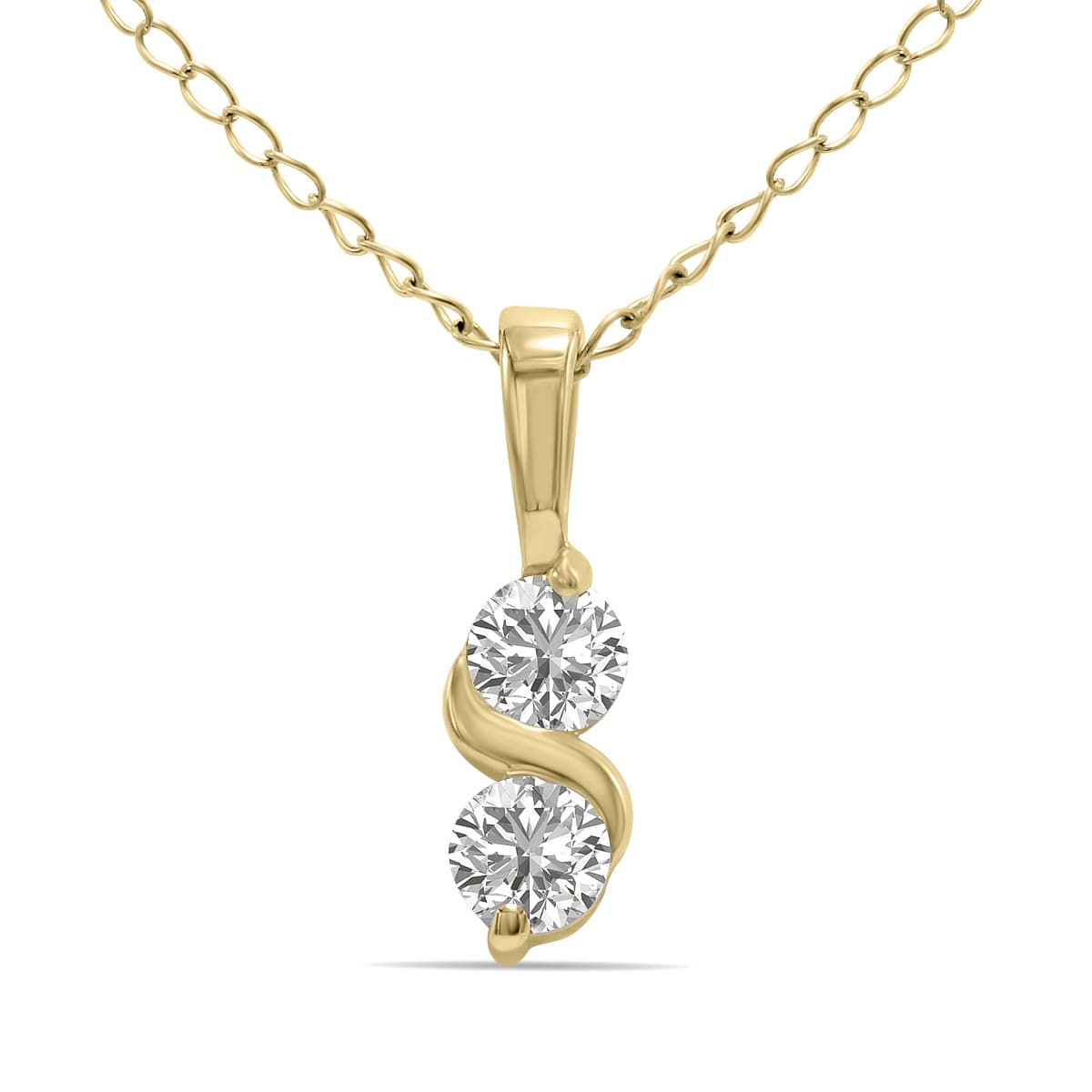 1/5 CTW Infinity Lab-Grown Diamond Pendant in 10K Yellow Gold (F-G Color, VS1- VS2 Clarity)
