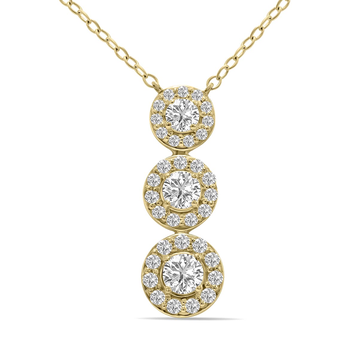 3/4 CTW Lab Grown Diamond Pendant in 10K Yellow Gold (F-G Color, VS1- VS2 Clarity)