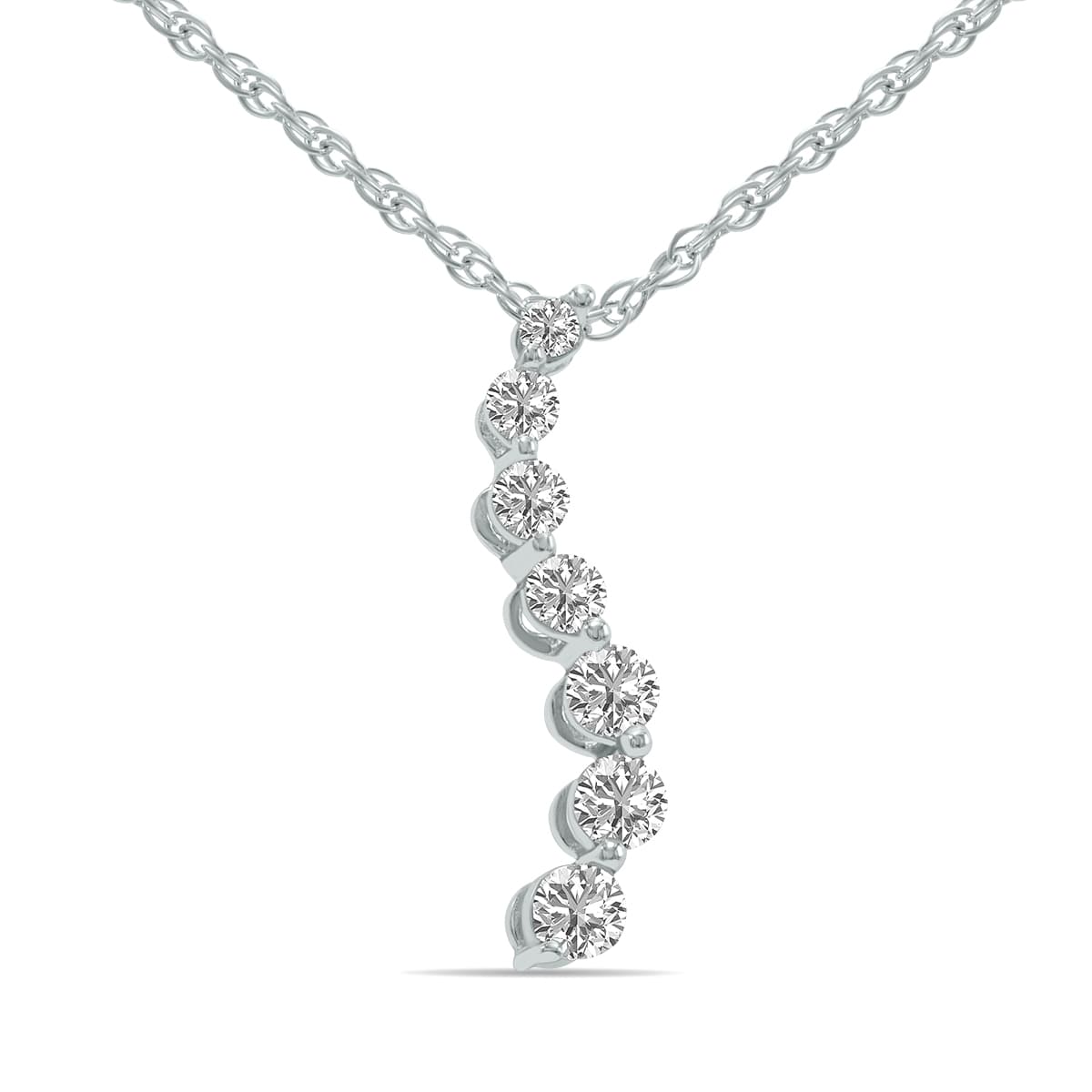 1/4 Carat TW Lab Diamond Journey Pendant in.925 Sterling Silver (F-G Color, VS1-VS2 Clarity)