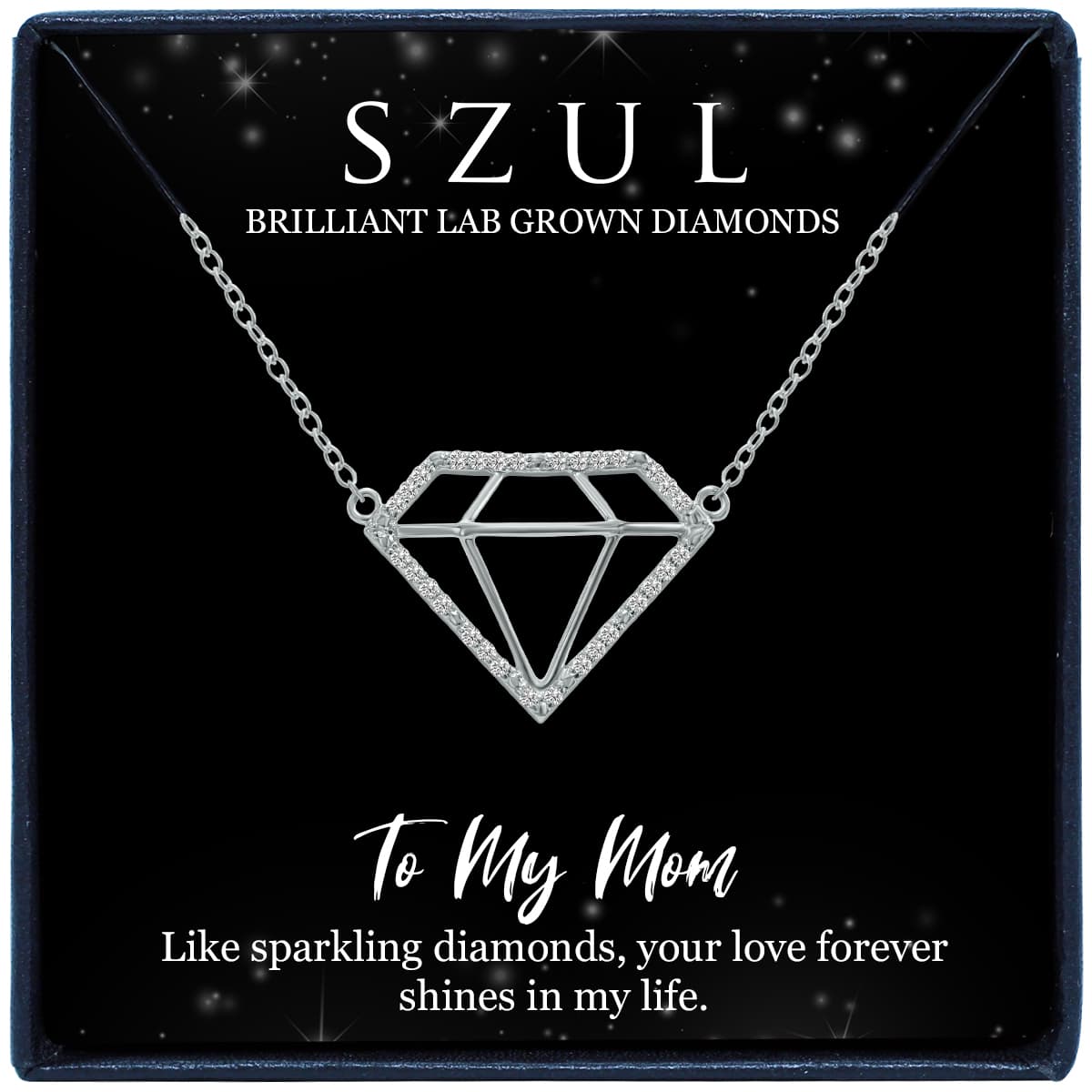 Jewelry Gift For Mom - 1/7 Carat TW Lab Grown Diamond Pendant in.925 Sterling Silver