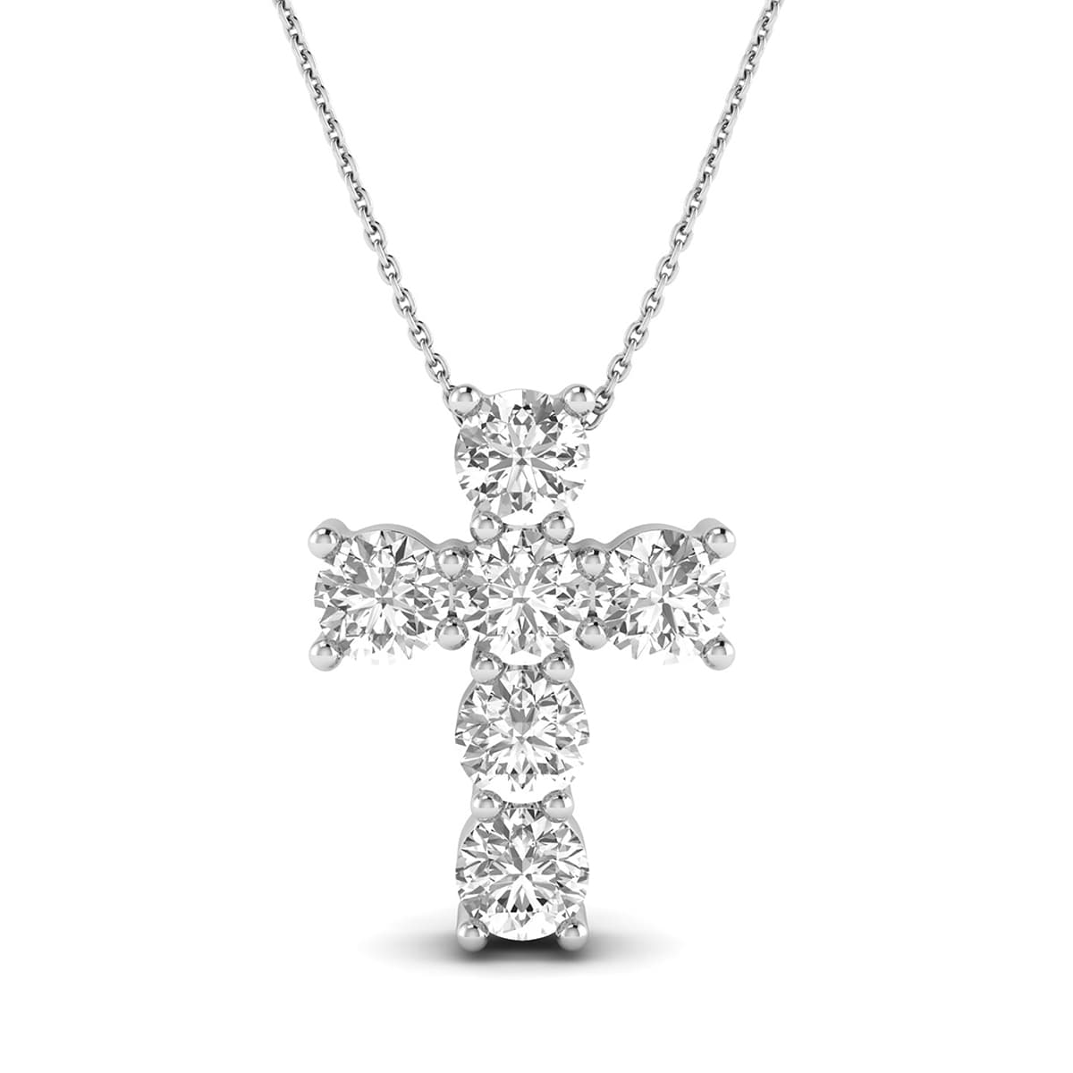 1/2 Carat TW Diamond Religious Cross Pendant in 14K White Gold