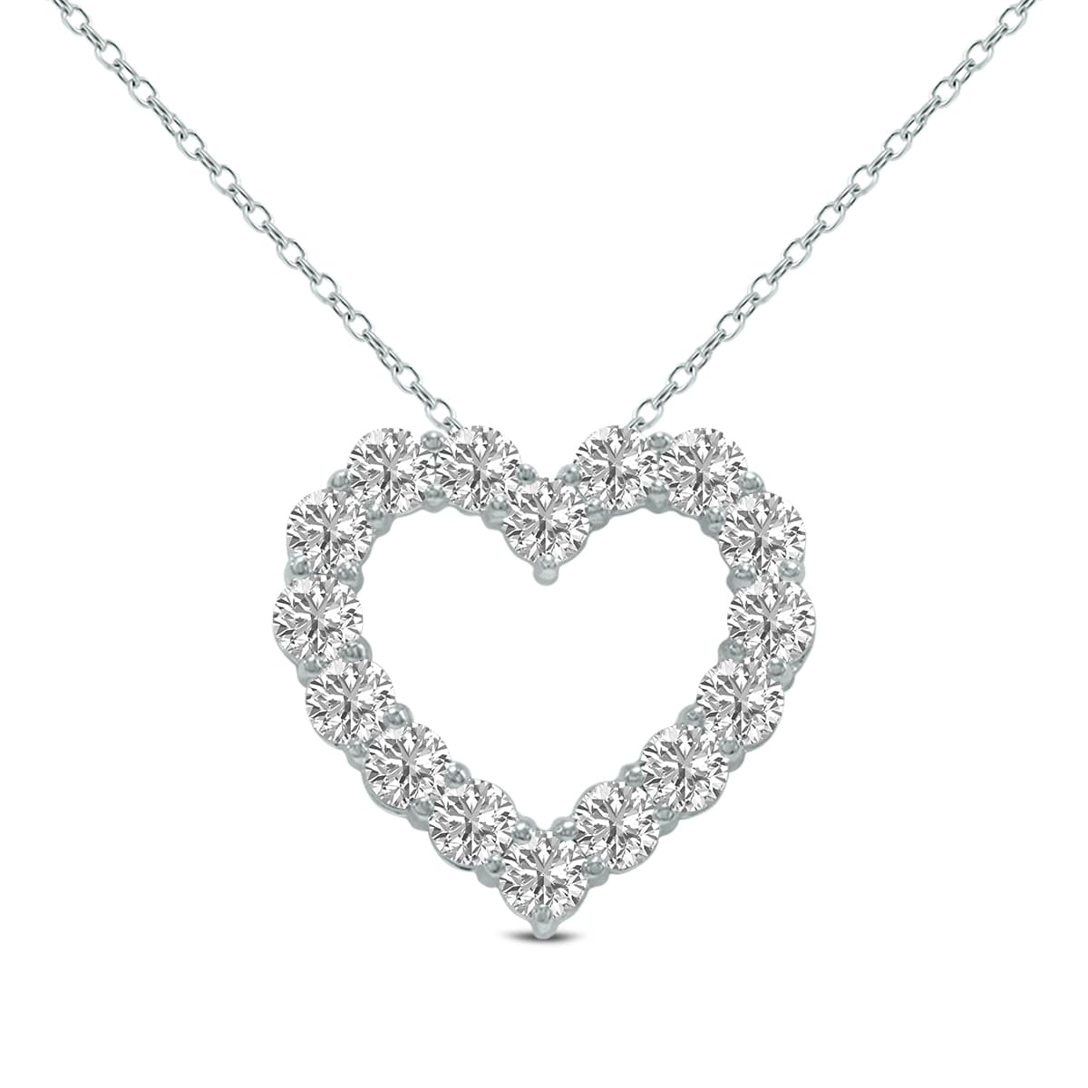 1/2 Carat TW Lab Grown Diamond Heart Shape Pendant in 14K White Gold