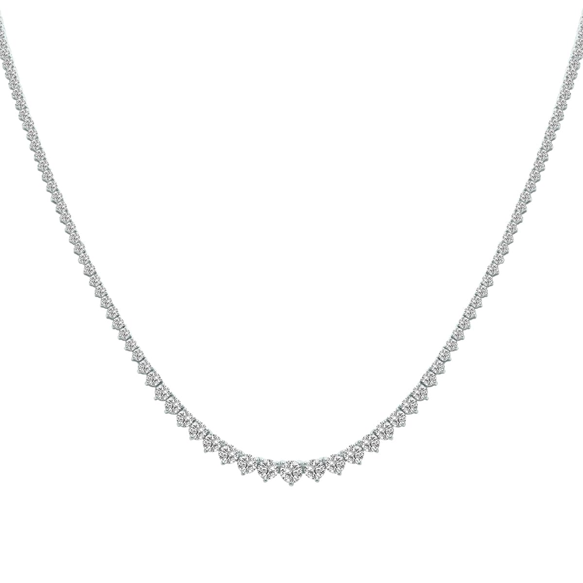 7 Carat TW Graduated Lab Grown Diamond Tennis Necklace in 14K White Gold