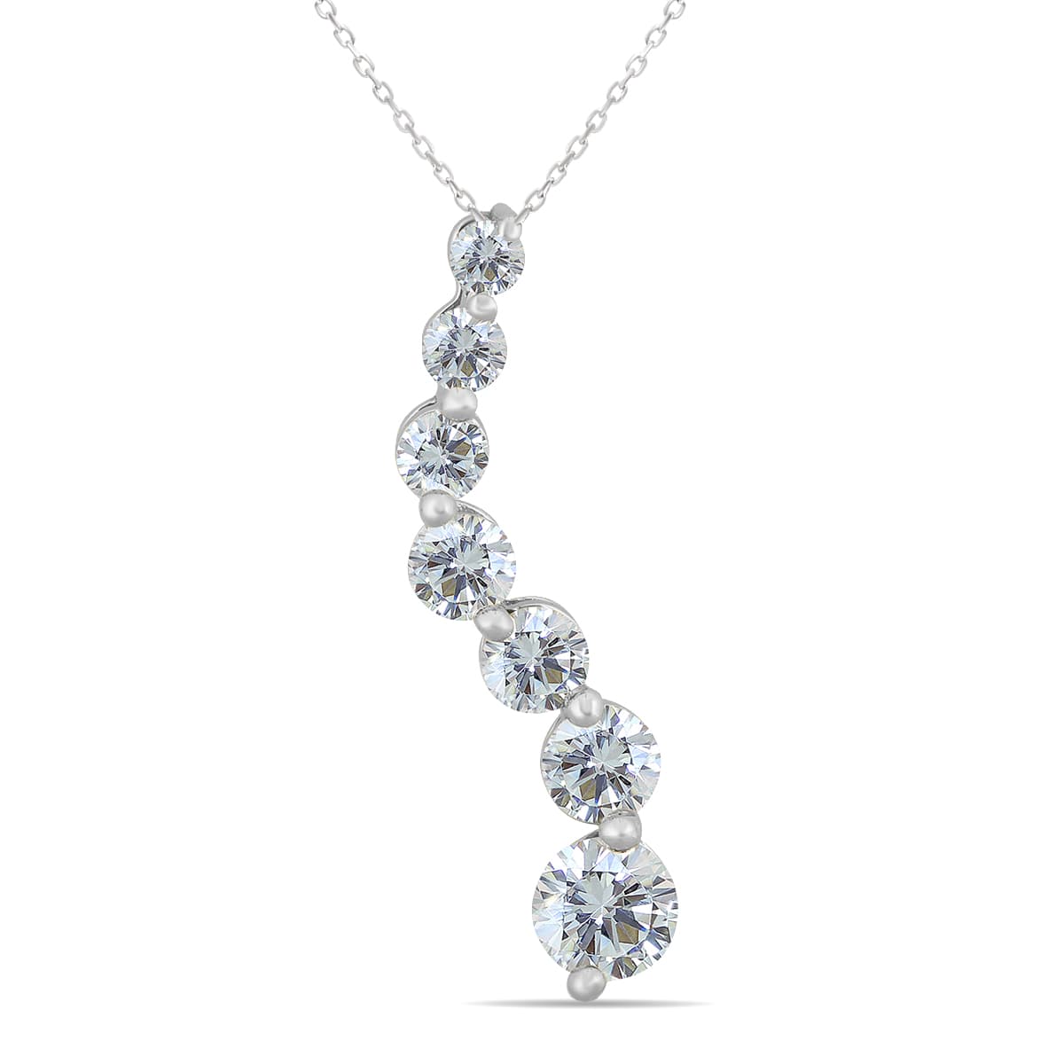 1 Carat TW Diamond Journey Pendant in 14K White Gold